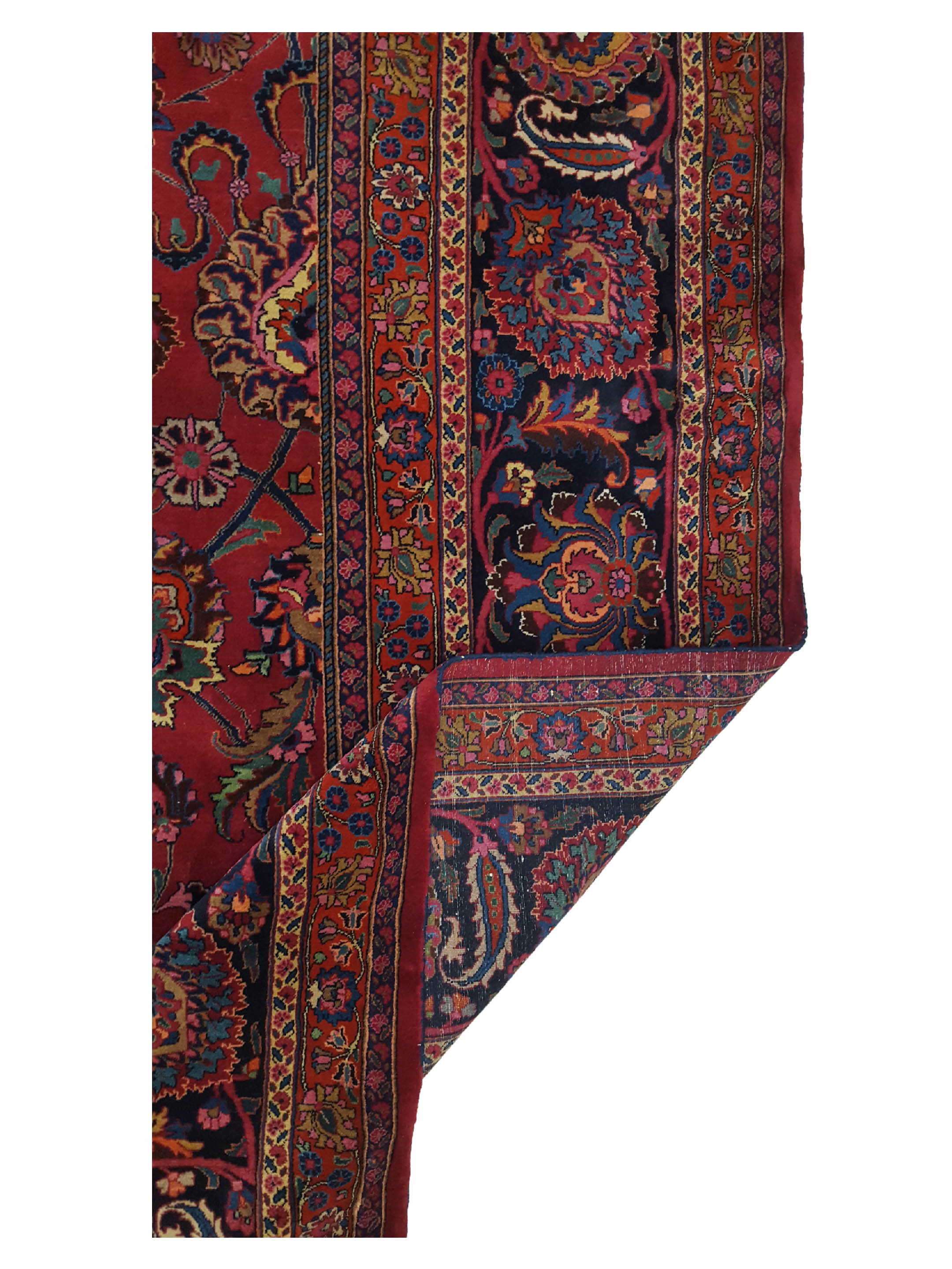 Antique Mashad Burgundy 13x20 - Image 3 of 8