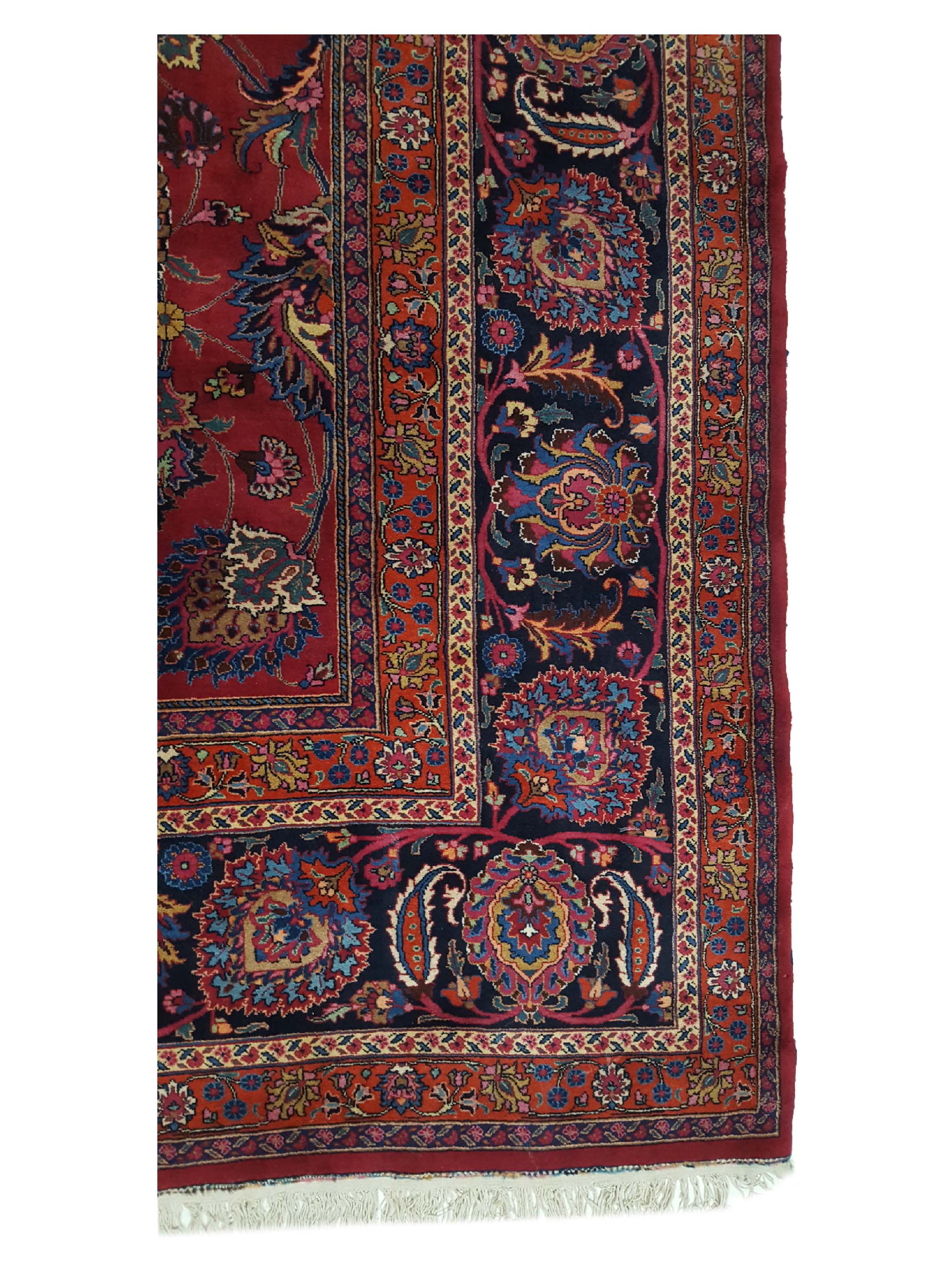 Antique Mashad Burgundy 13x20 - Image 4 of 8