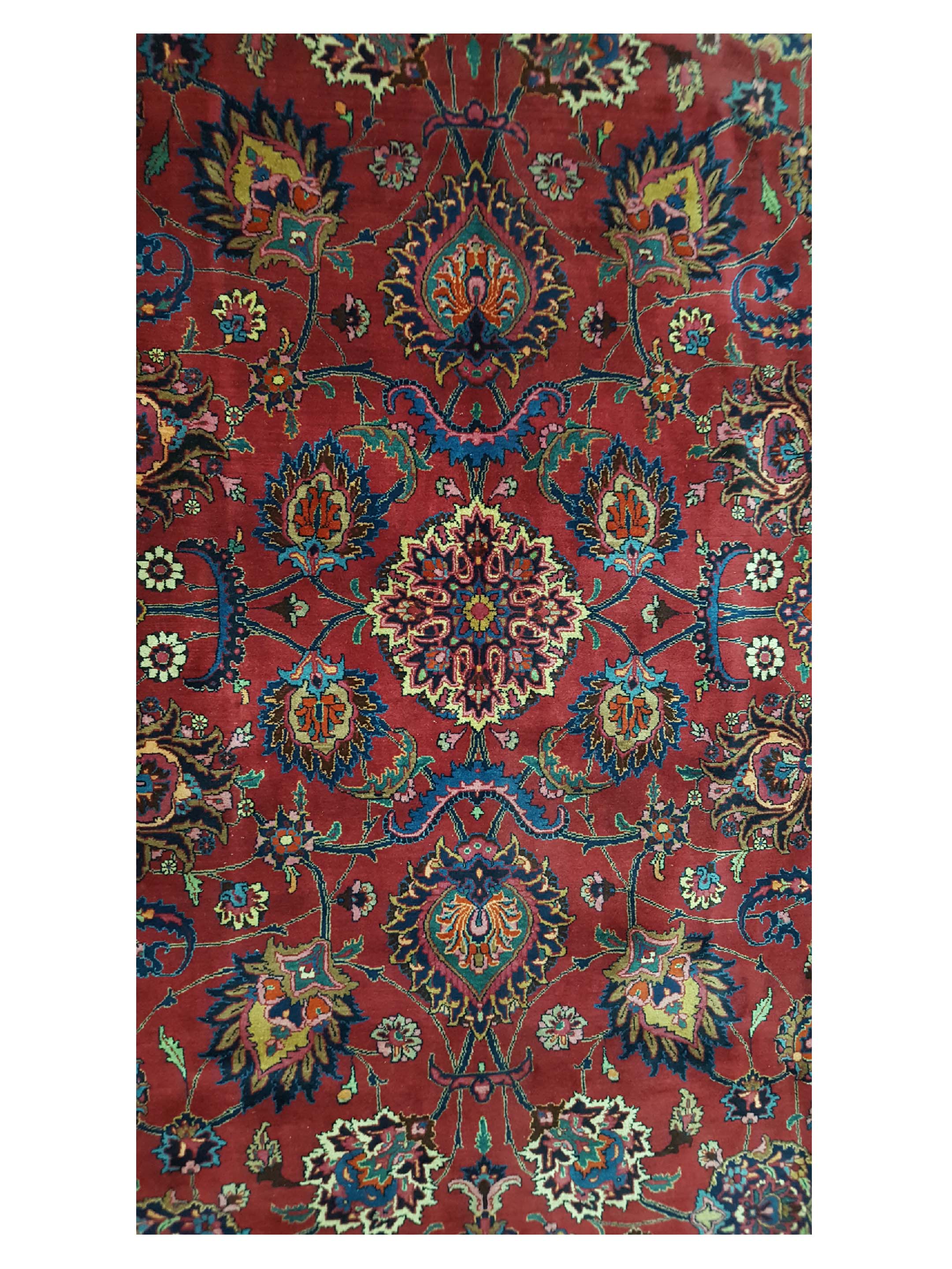 Antique Mashad Burgundy 13x20 - Image 5 of 8