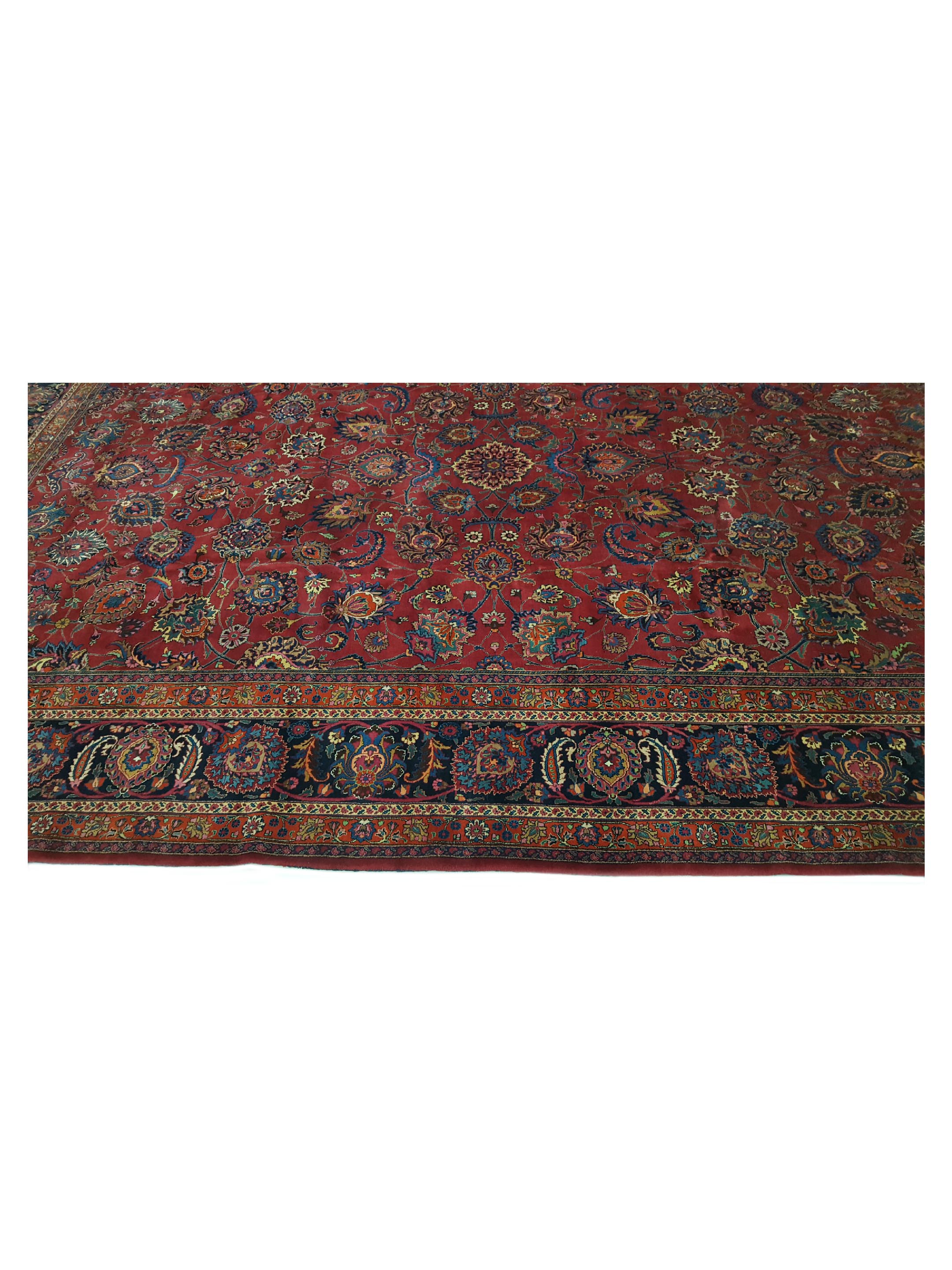 Antique Mashad Burgundy 13x20 - Image 7 of 8