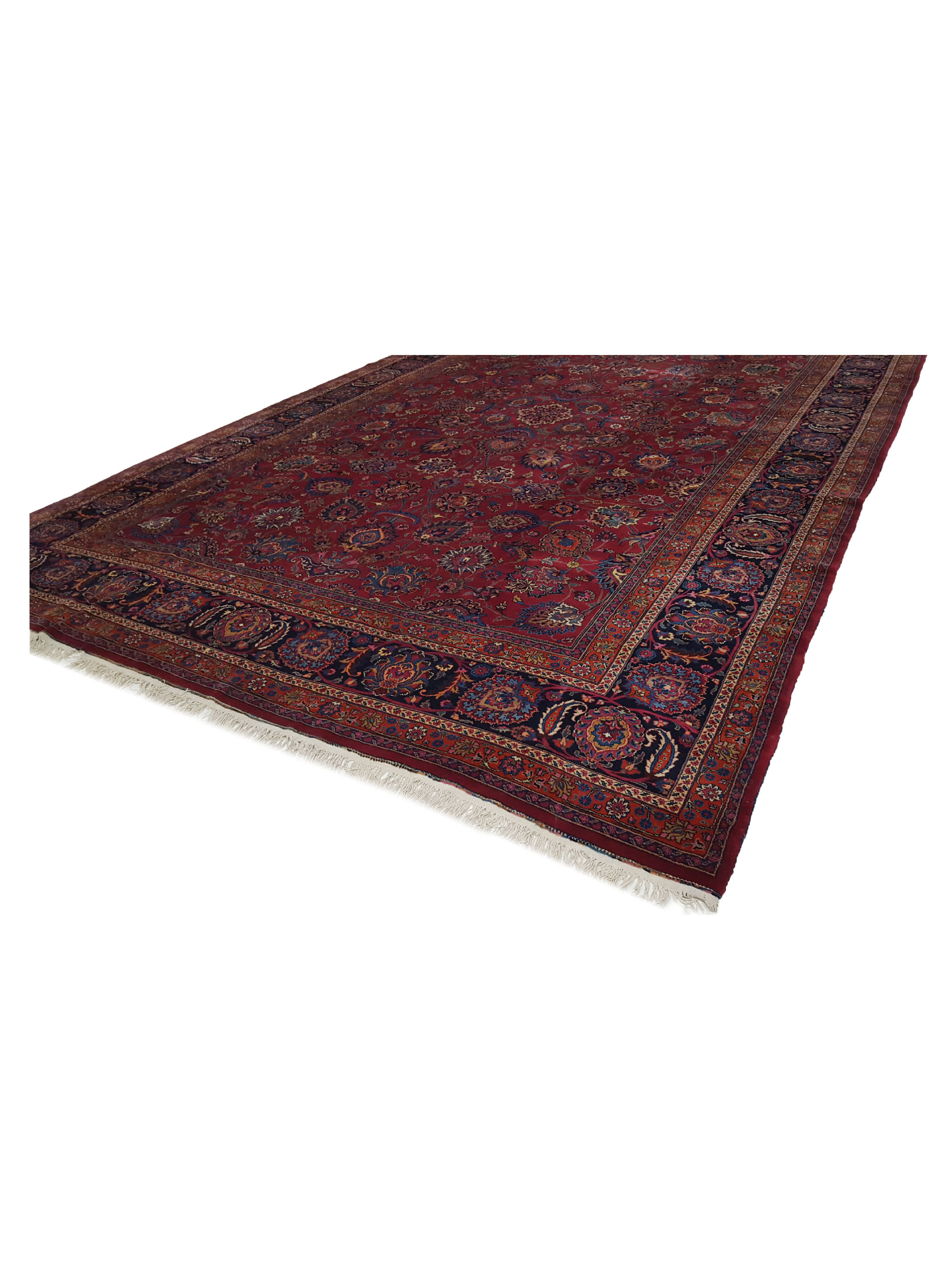 Antique Mashad Burgundy 13x20 - Image 8 of 8