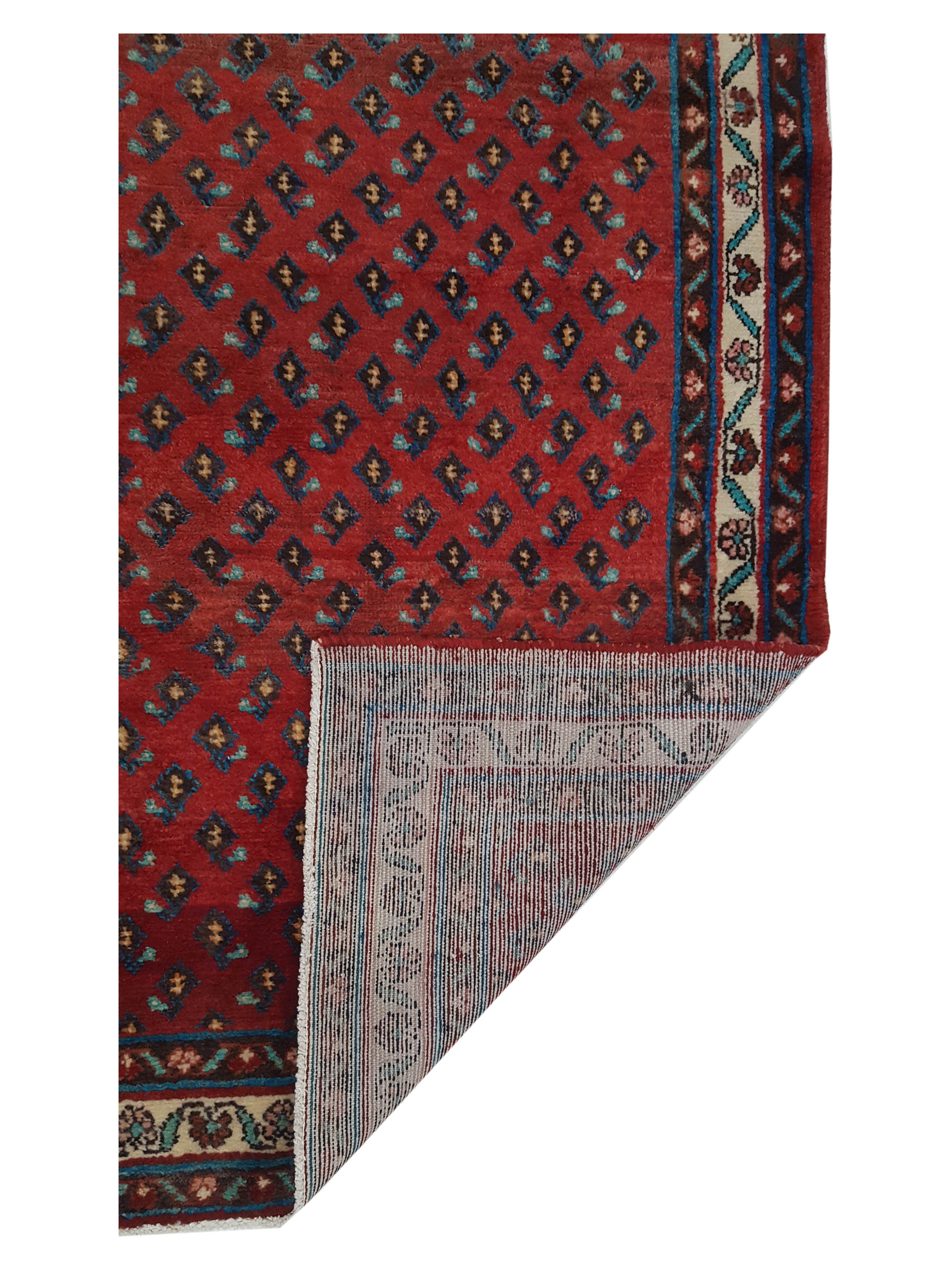 Sarouk Mir Hand Knotted Red 4x13 - Image 2 of 2