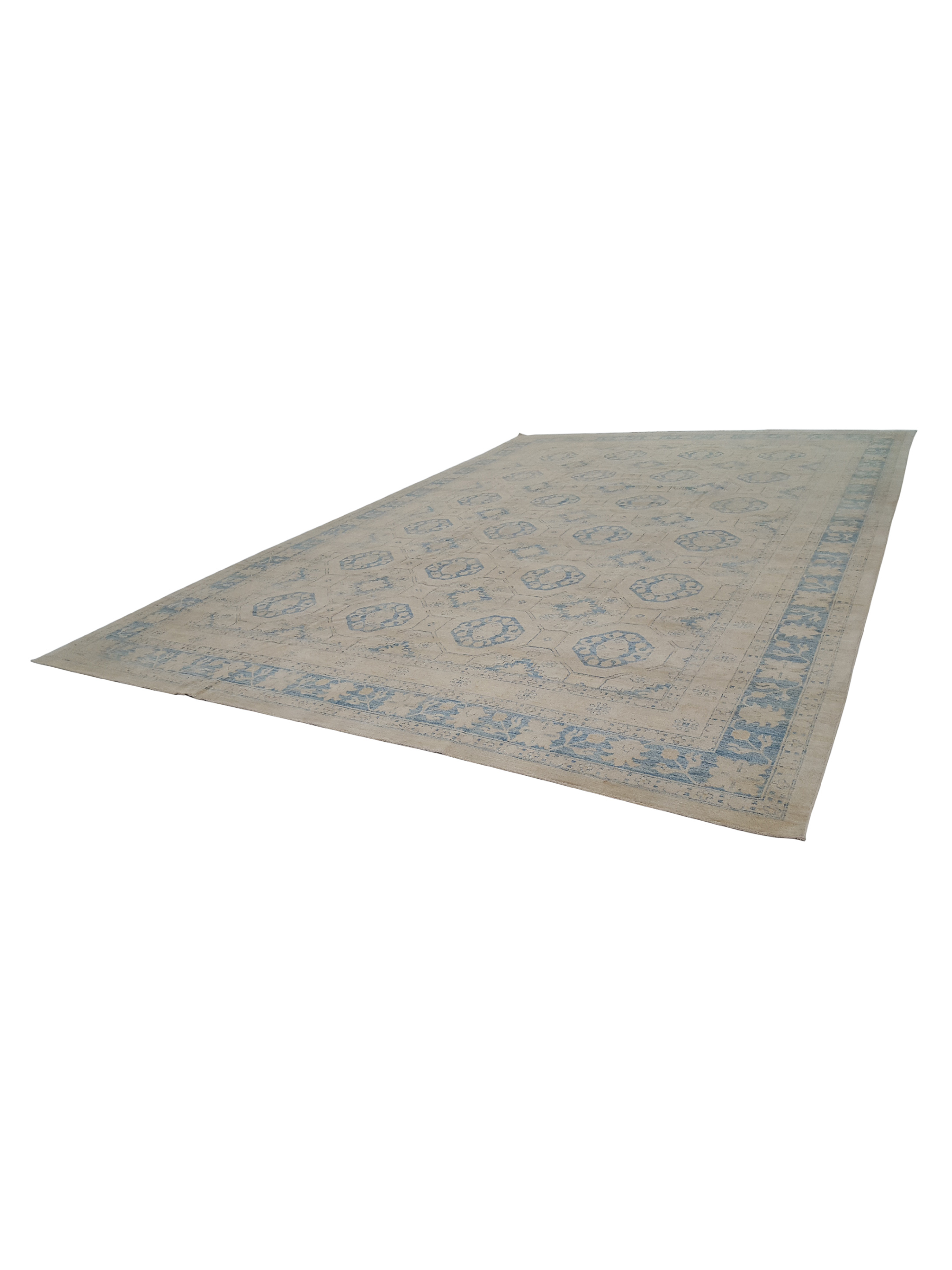 Ushak Wool Weft Hand Knotted Ivory 12x18 - Image 6 of 6