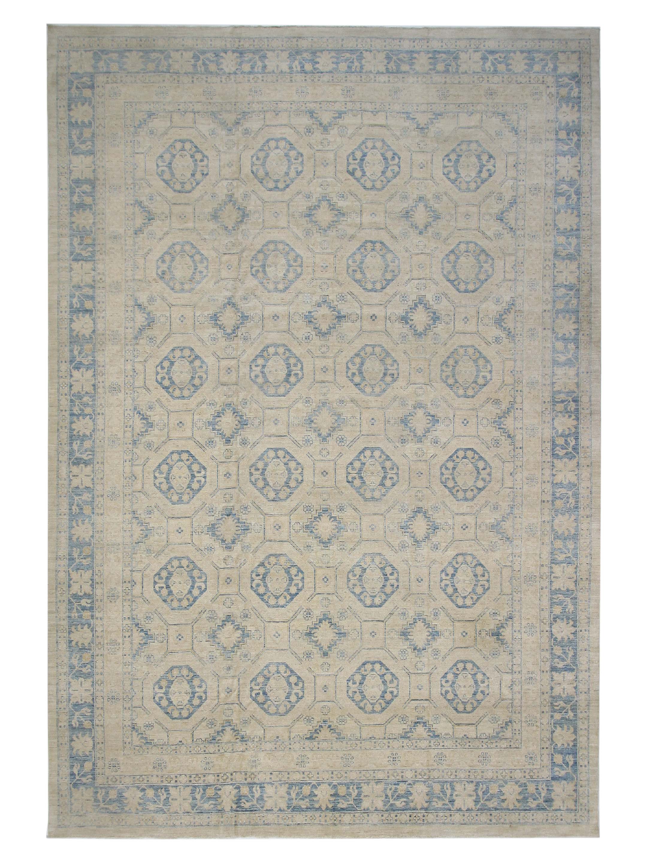 Ushak Wool Weft Hand Knotted Ivory 12x18