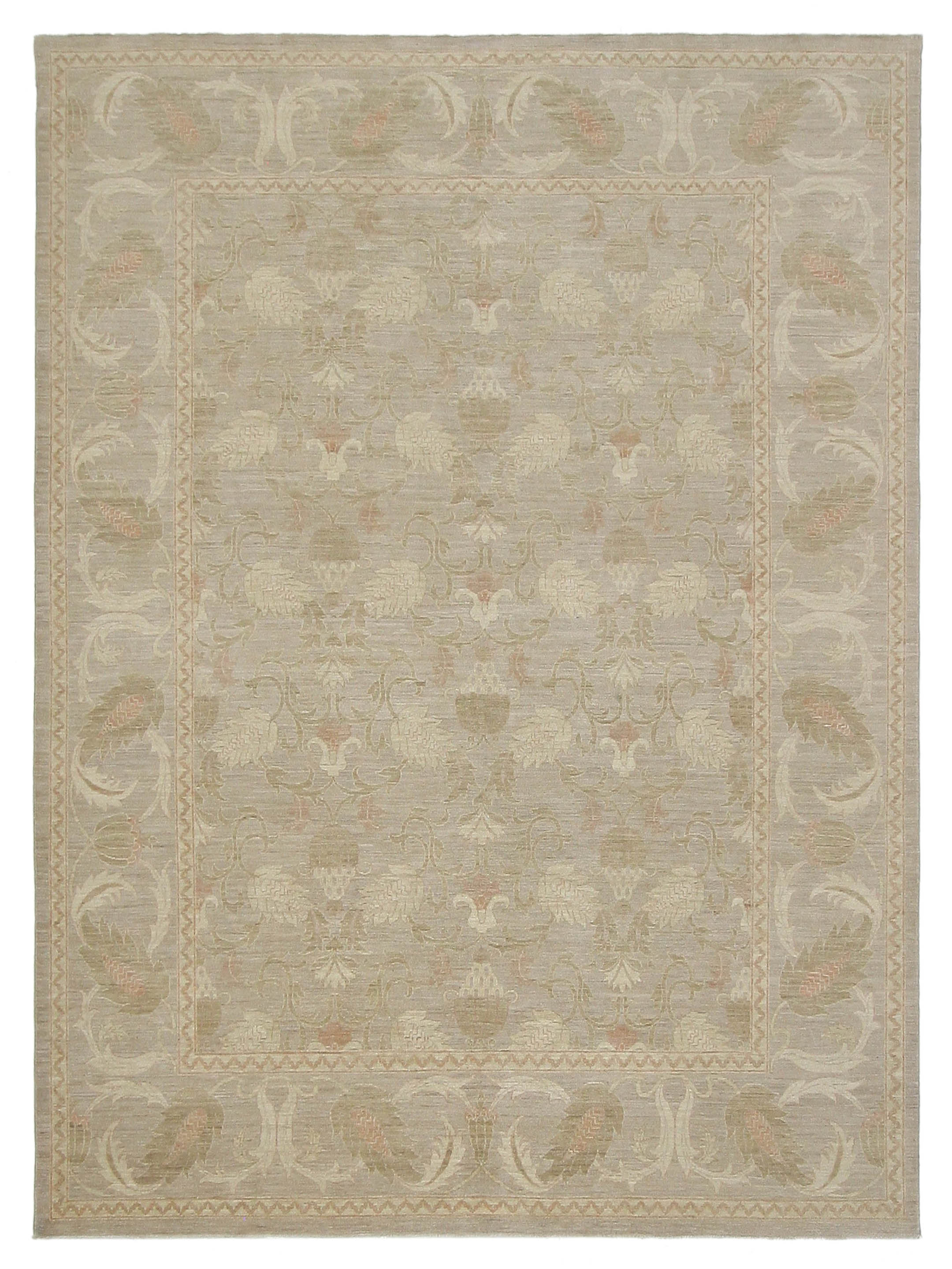 Tabriz-Pk Hand Knotted Lt.Grey 9x11