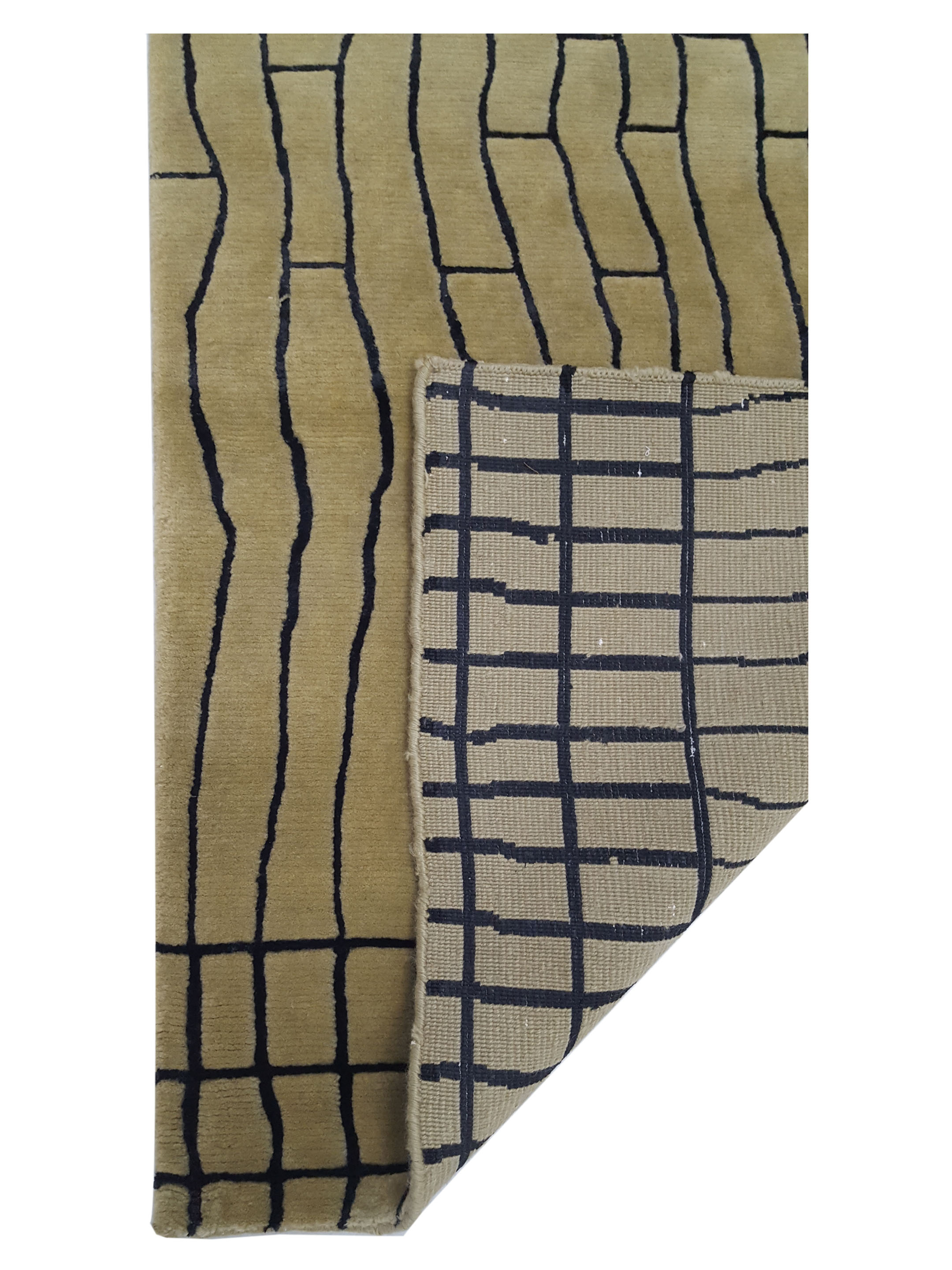 Fringe Hand Knotted Green 3x10 - Image 2 of 2