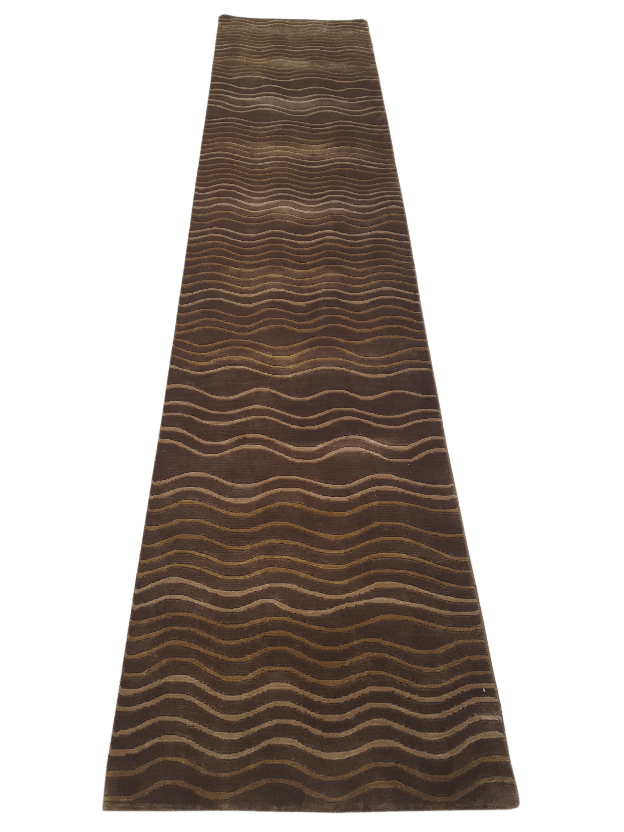 Waterfall Hand Knotted Brown 3x14 - Image 2 of 5
