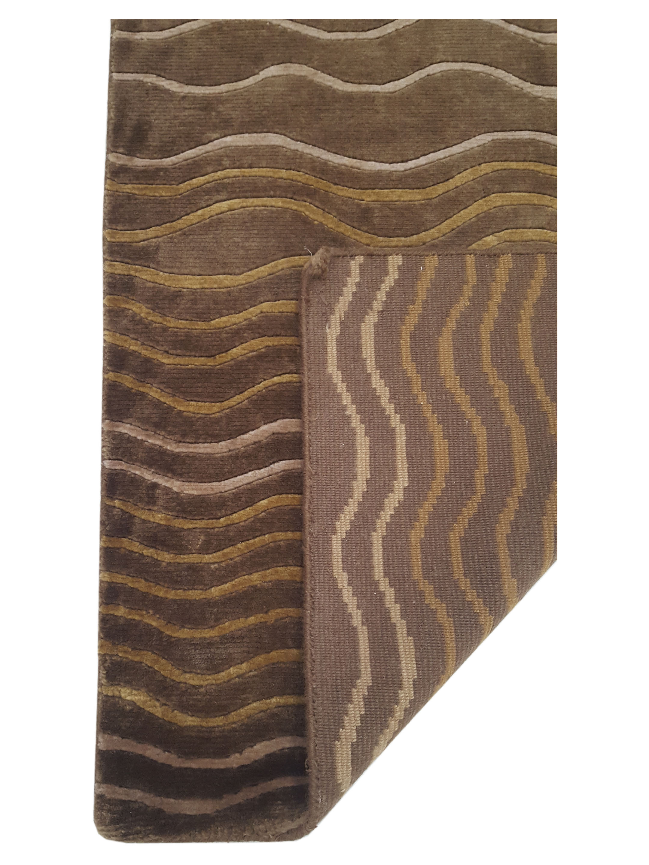 Waterfall Hand Knotted Brown 3x14 - Image 3 of 5
