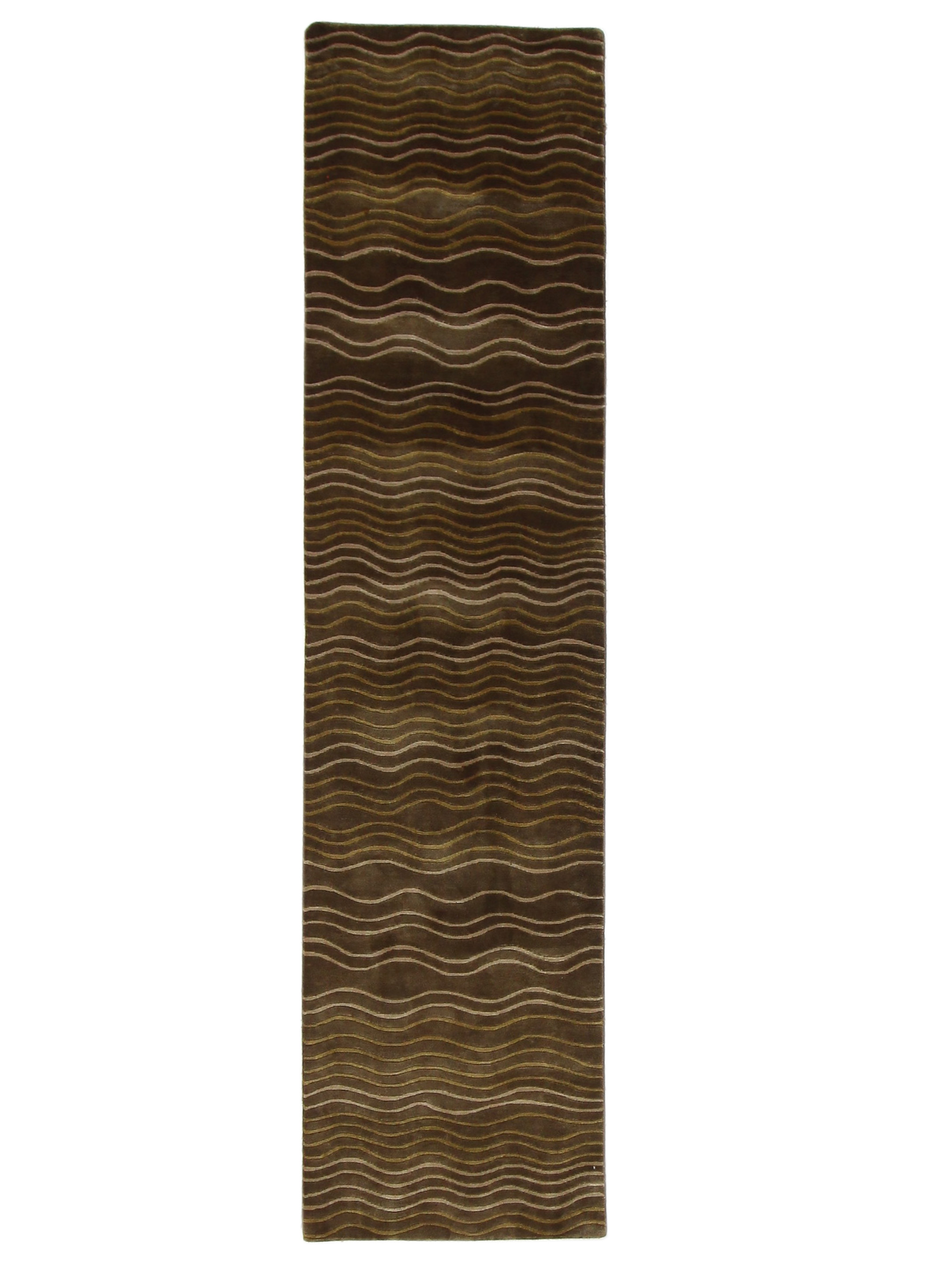 Waterfall Hand Knotted Brown 3x14