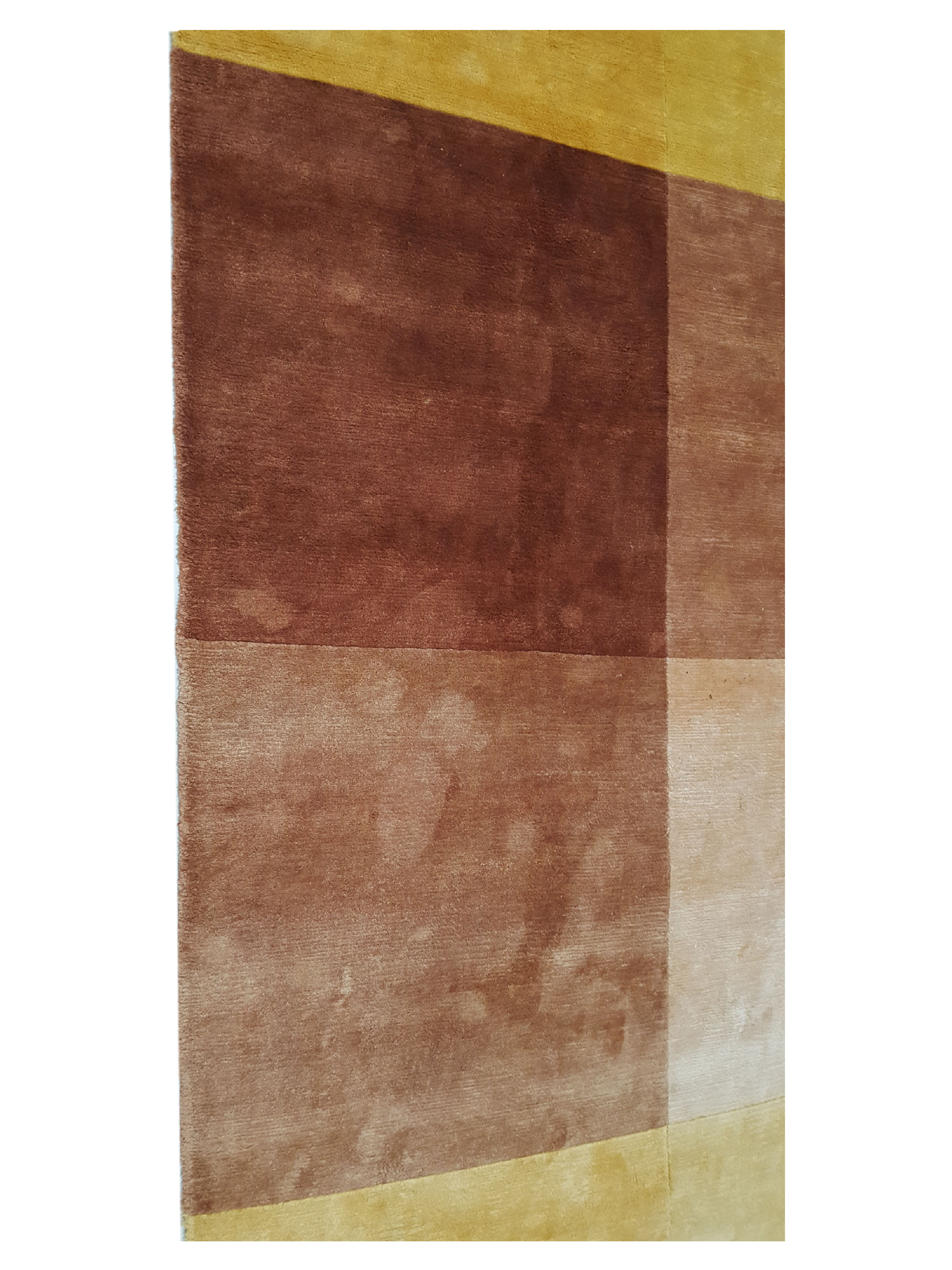 Plad Hand Knotted Yellow 9x12 - Image 5 of 6