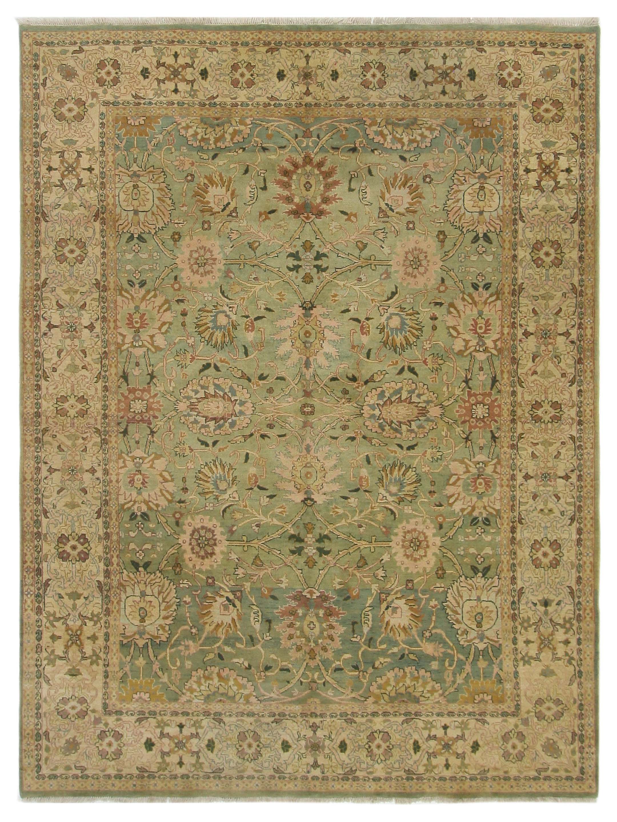 Agra Hand Knotted Teal 9x12