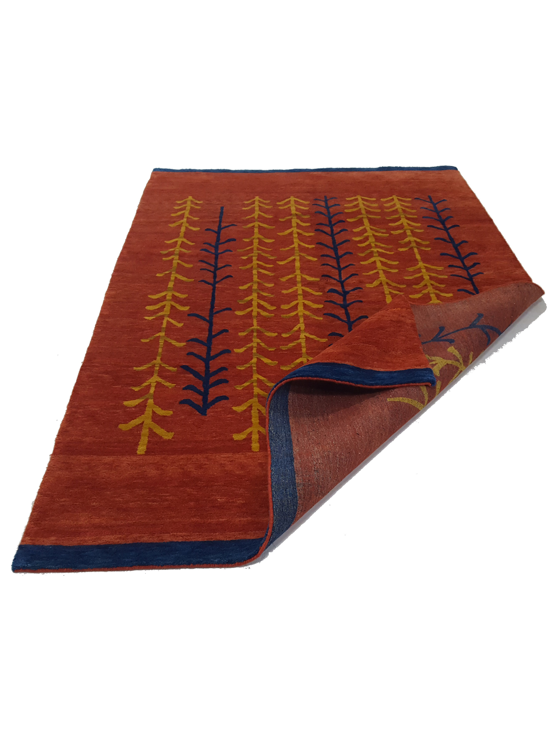 Gabbeh Hand Knotted Orange 6x9 - Image 3 of 6