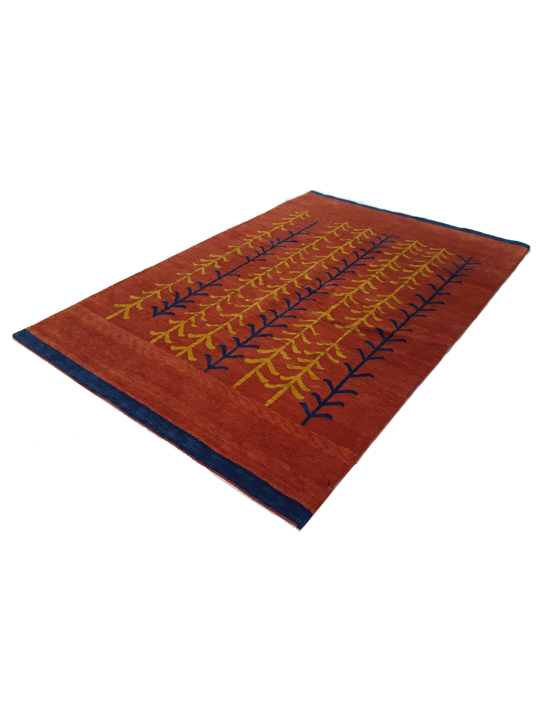 Gabbeh Hand Knotted Orange 6x9 - Image 6 of 6