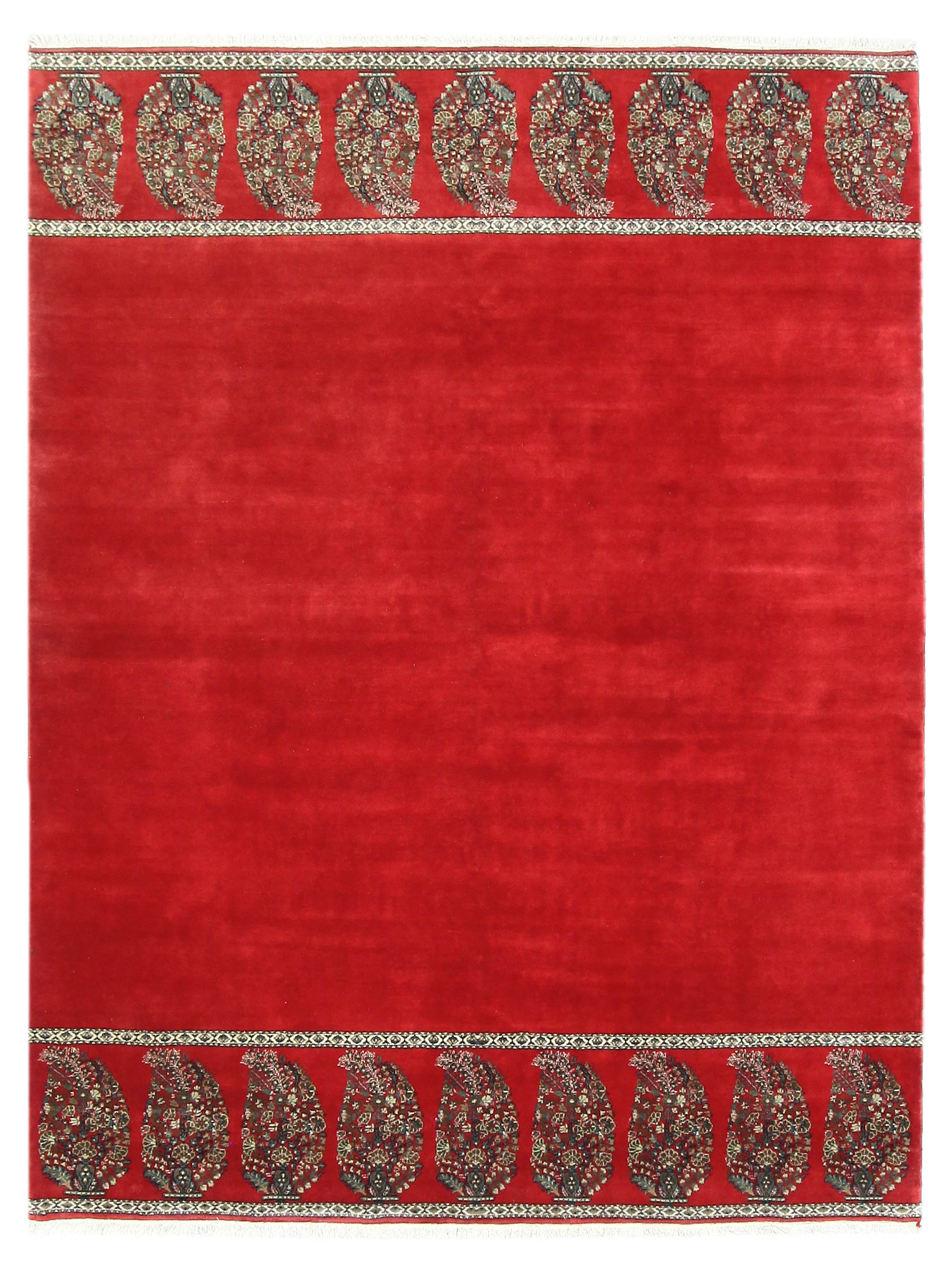 Paisley Hand Knotted Red 9x12