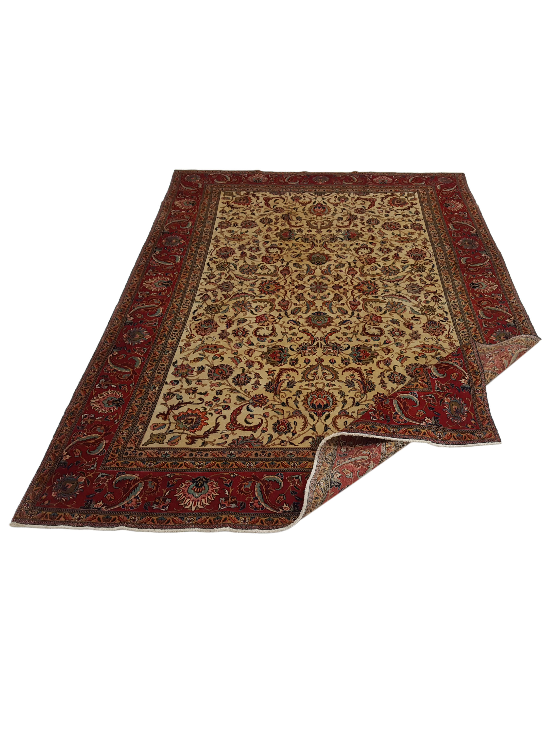 Tabriz Hand Knotted Beige 9x13 - Image 2 of 5