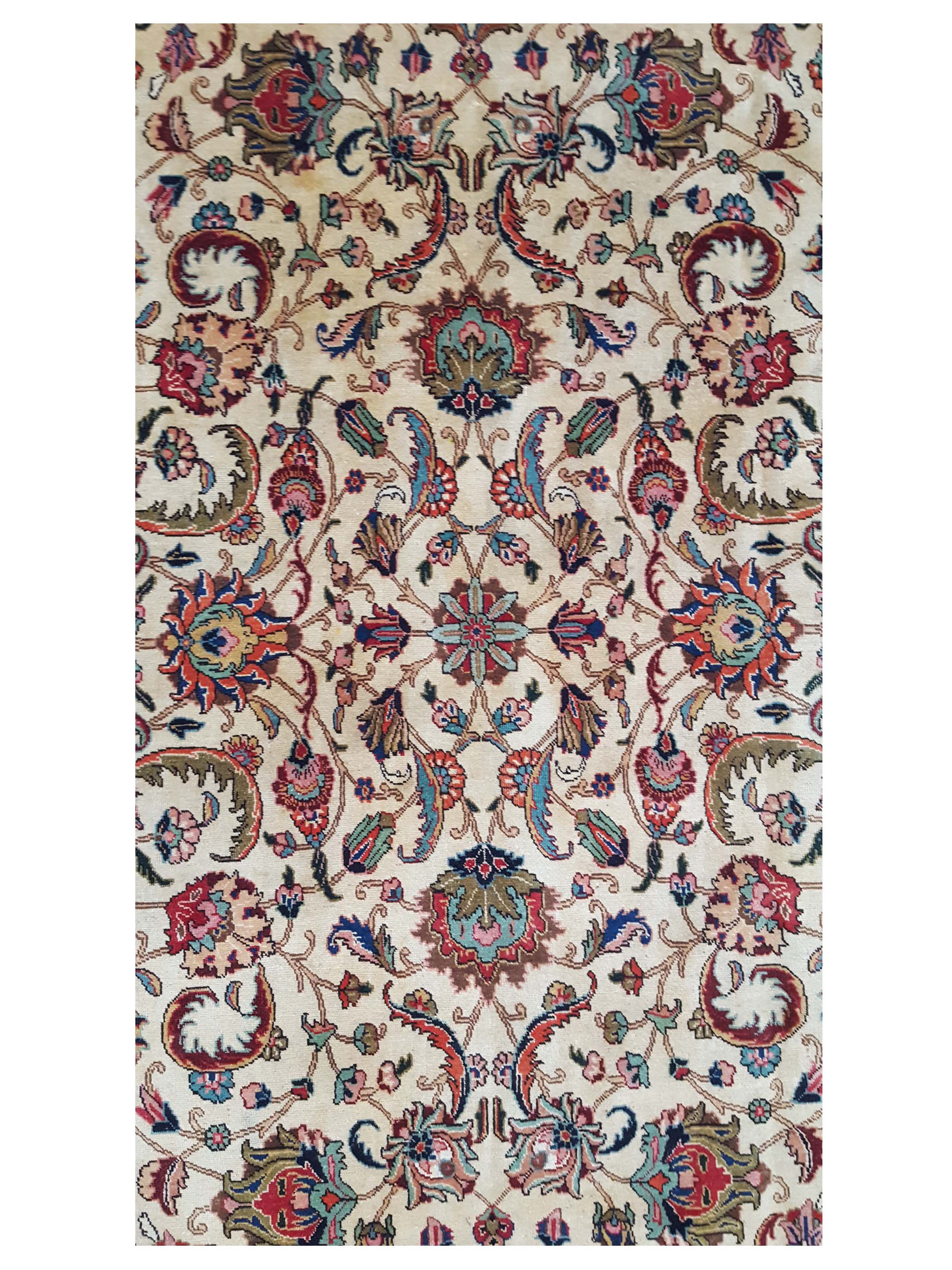 Tabriz Hand Knotted Beige 9x13 - Image 4 of 5