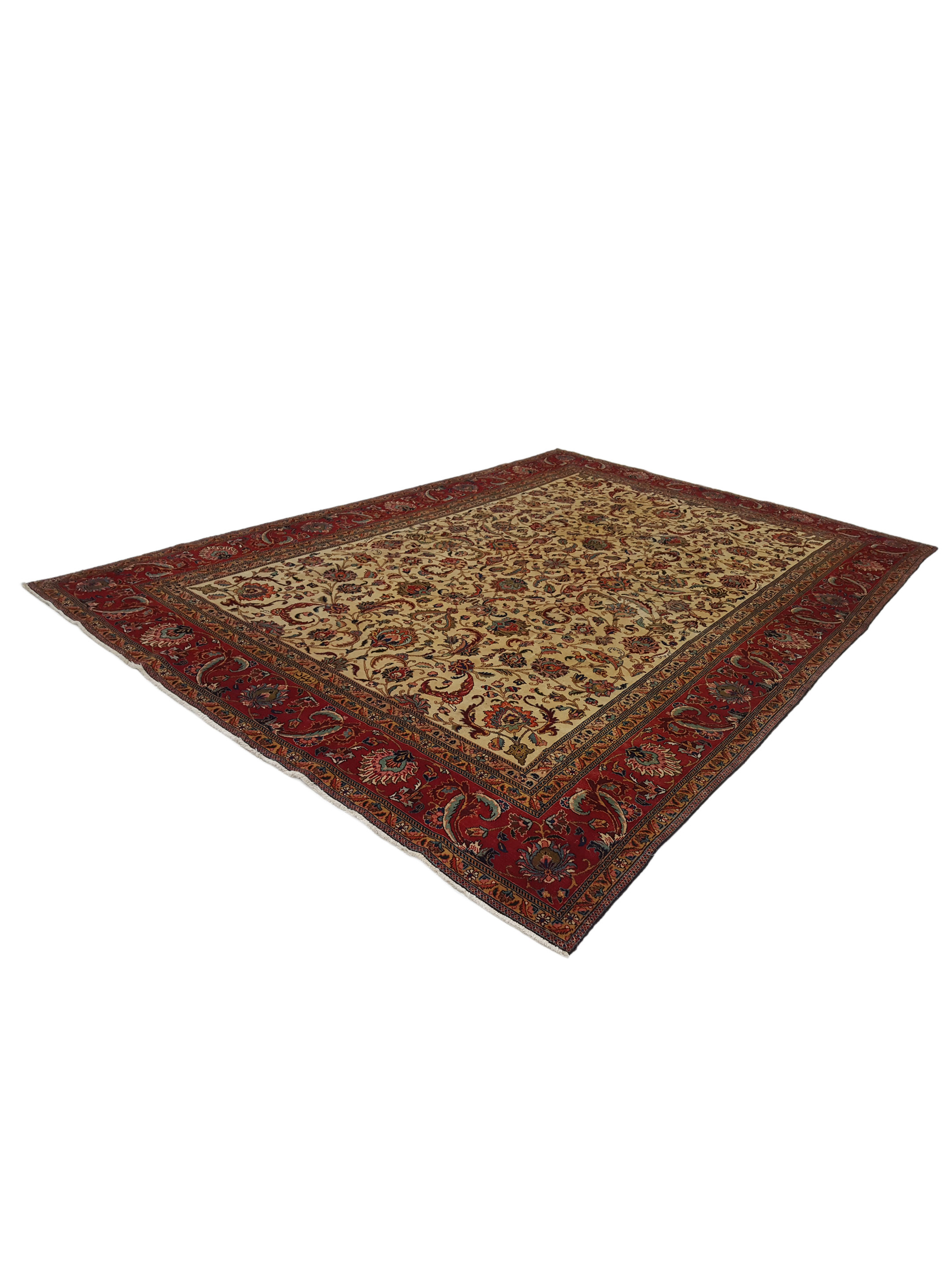 Tabriz Hand Knotted Beige 9x13 - Image 5 of 5
