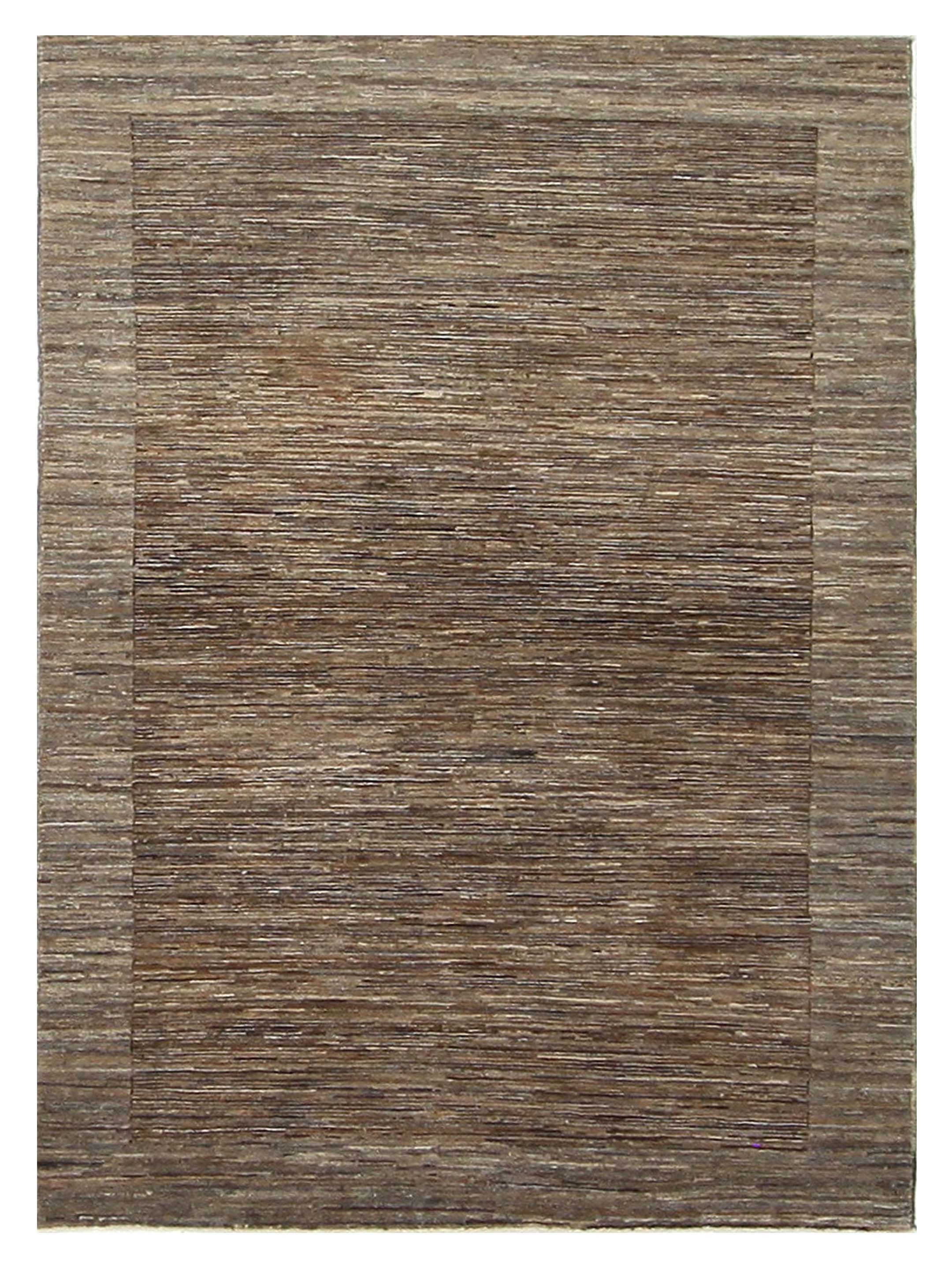 Modern Hand Knotted Brown 5x7