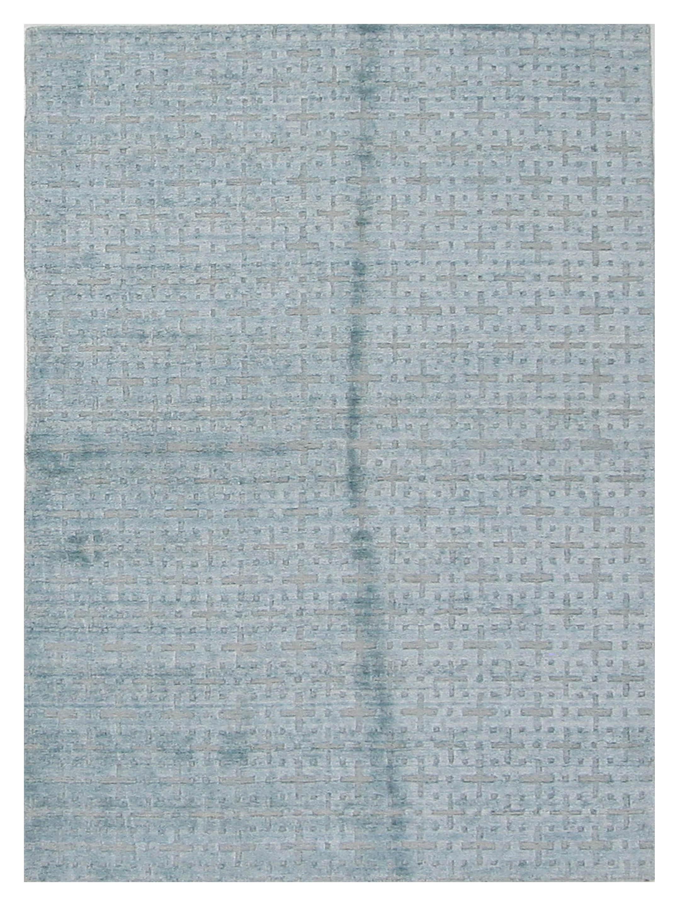 Modern Hand Knotted Lt.Blue 5x7