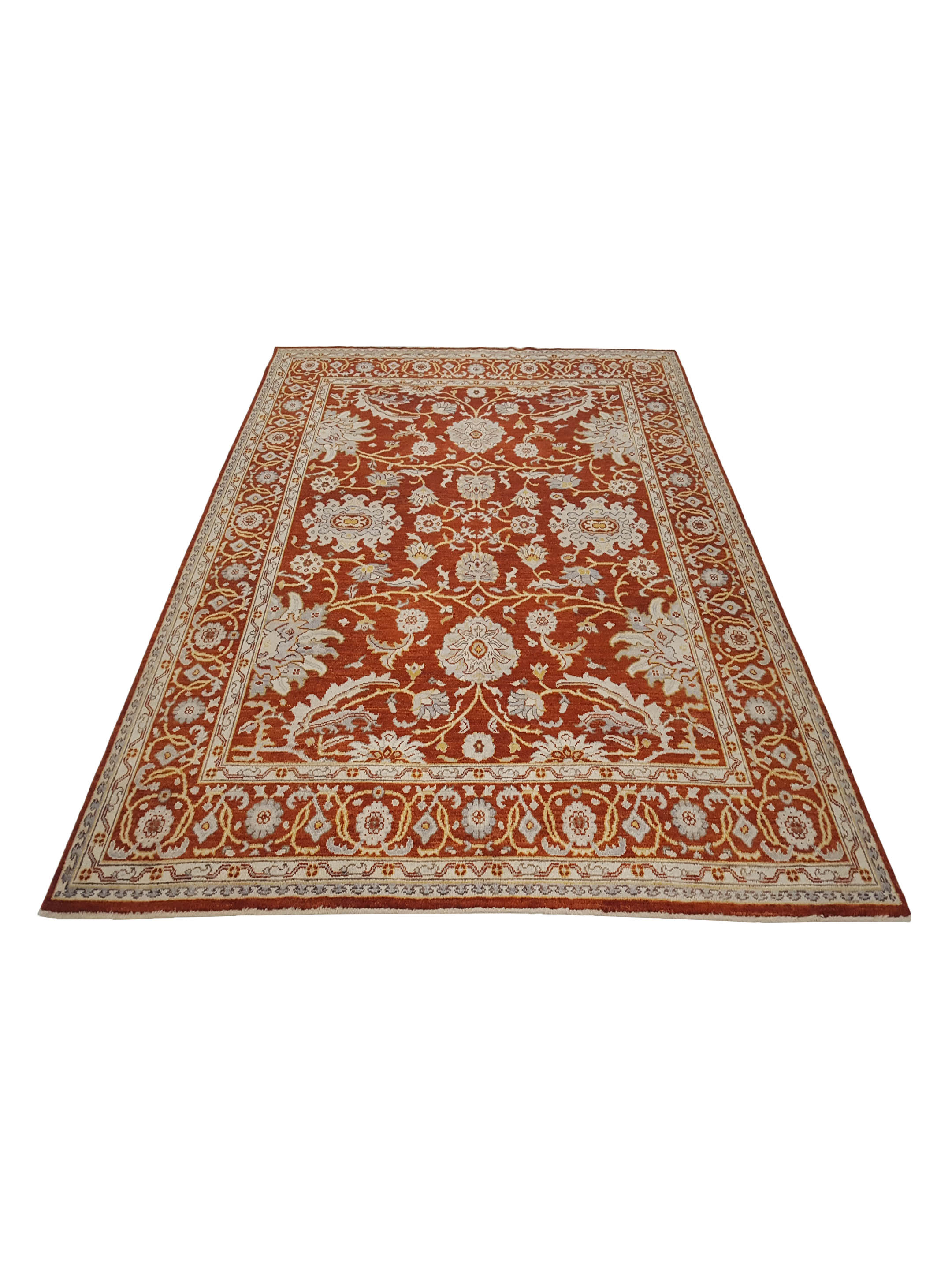 Ushak Wool Weft Hand Knotted Dk.Orange 8x10 - Image 2 of 6