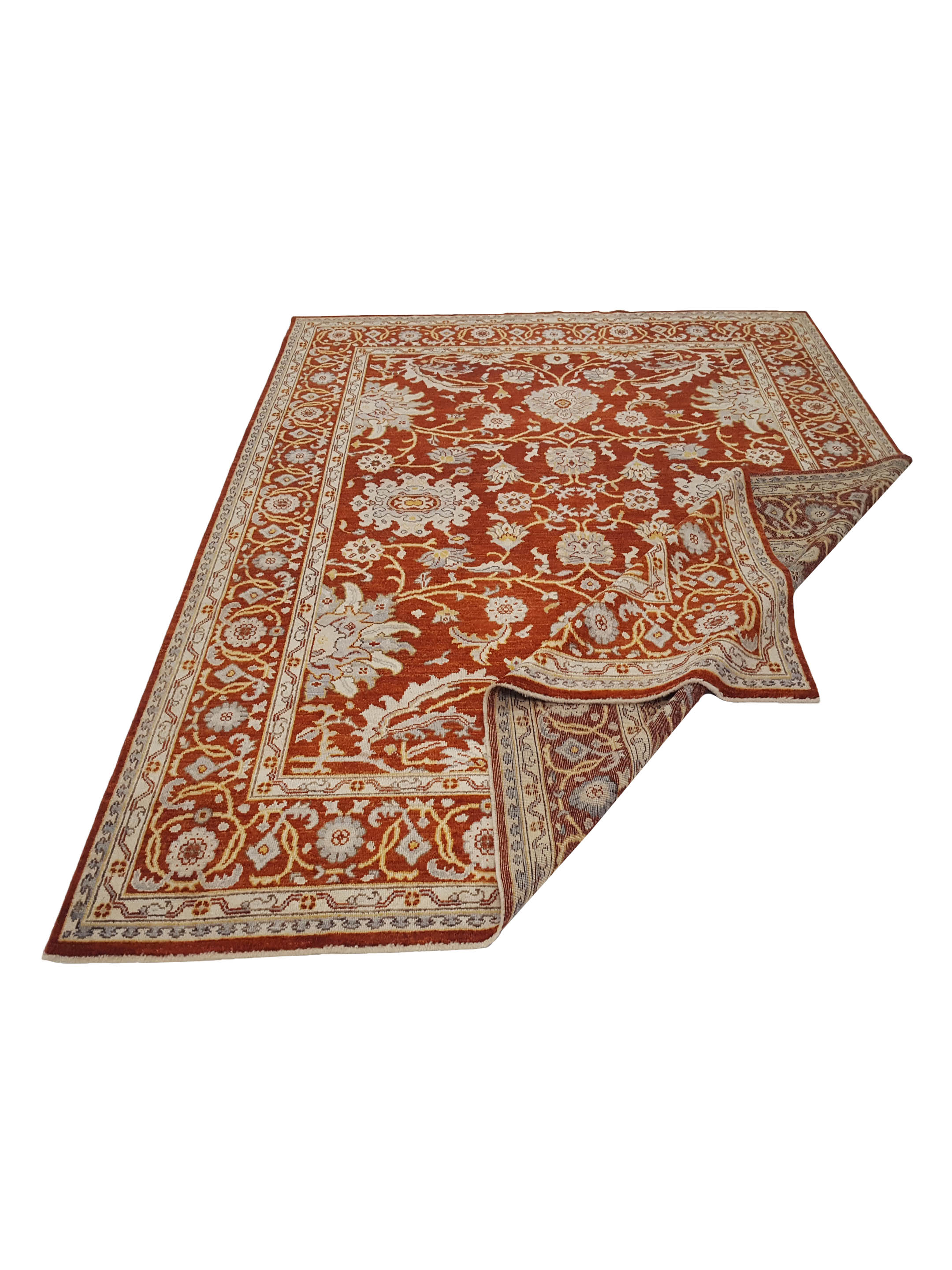 Ushak Wool Weft Hand Knotted Dk.Orange 8x10 - Image 3 of 6