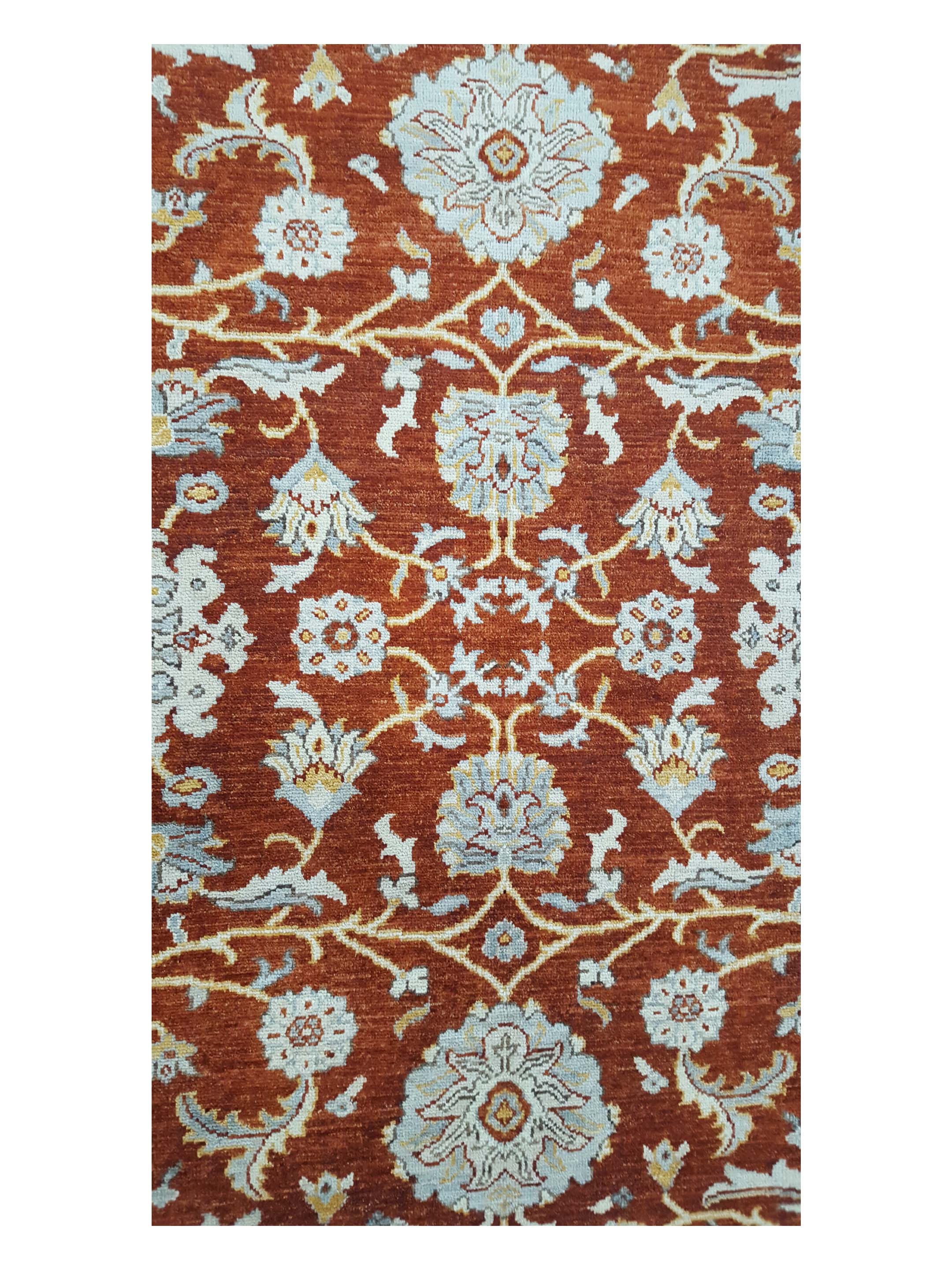 Ushak Wool Weft Hand Knotted Dk.Orange 8x10 - Image 5 of 6