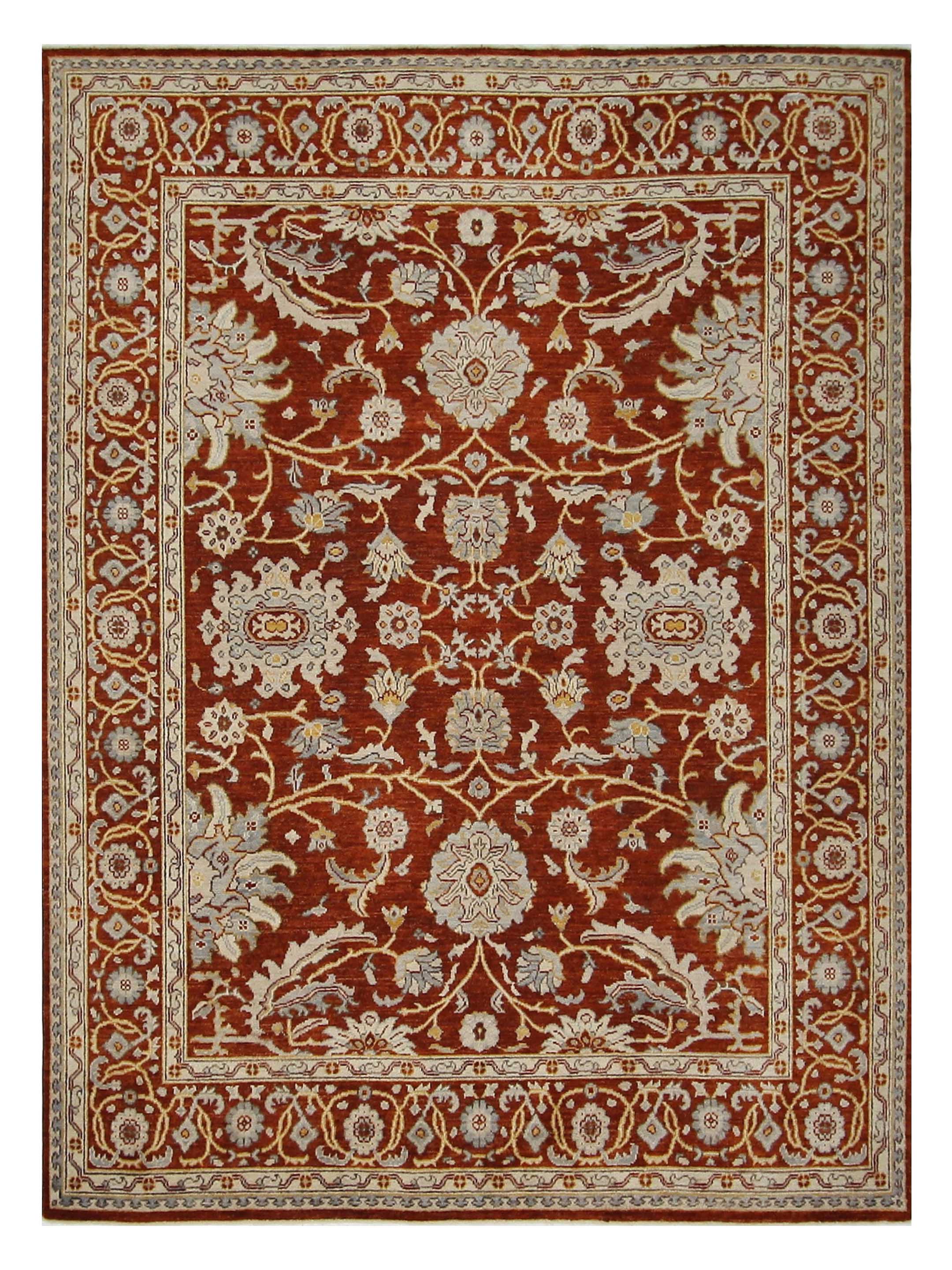 Ushak Wool Weft Hand Knotted Dk.Orange 8x10