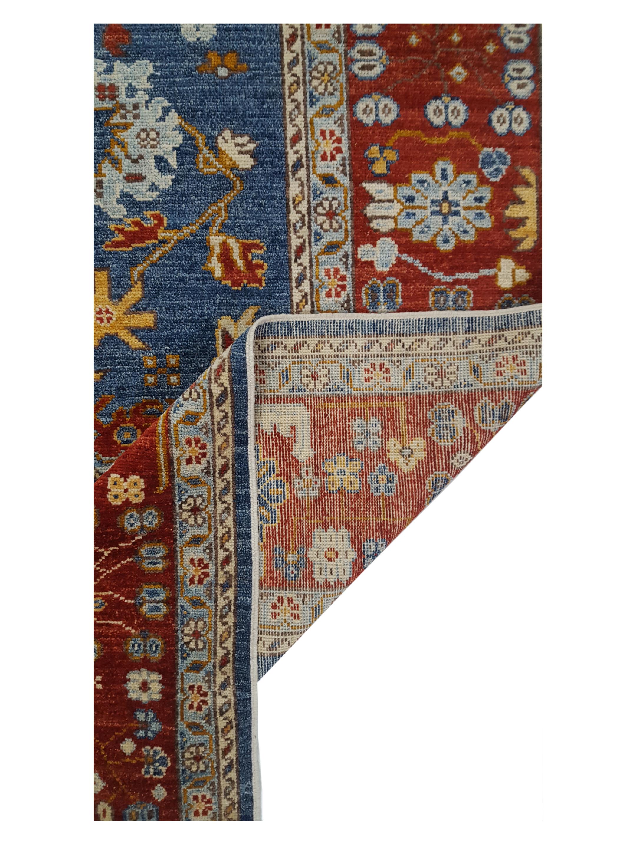 Ushak Wool Weft Hand Knotted Blue 8x10 - Image 3 of 6