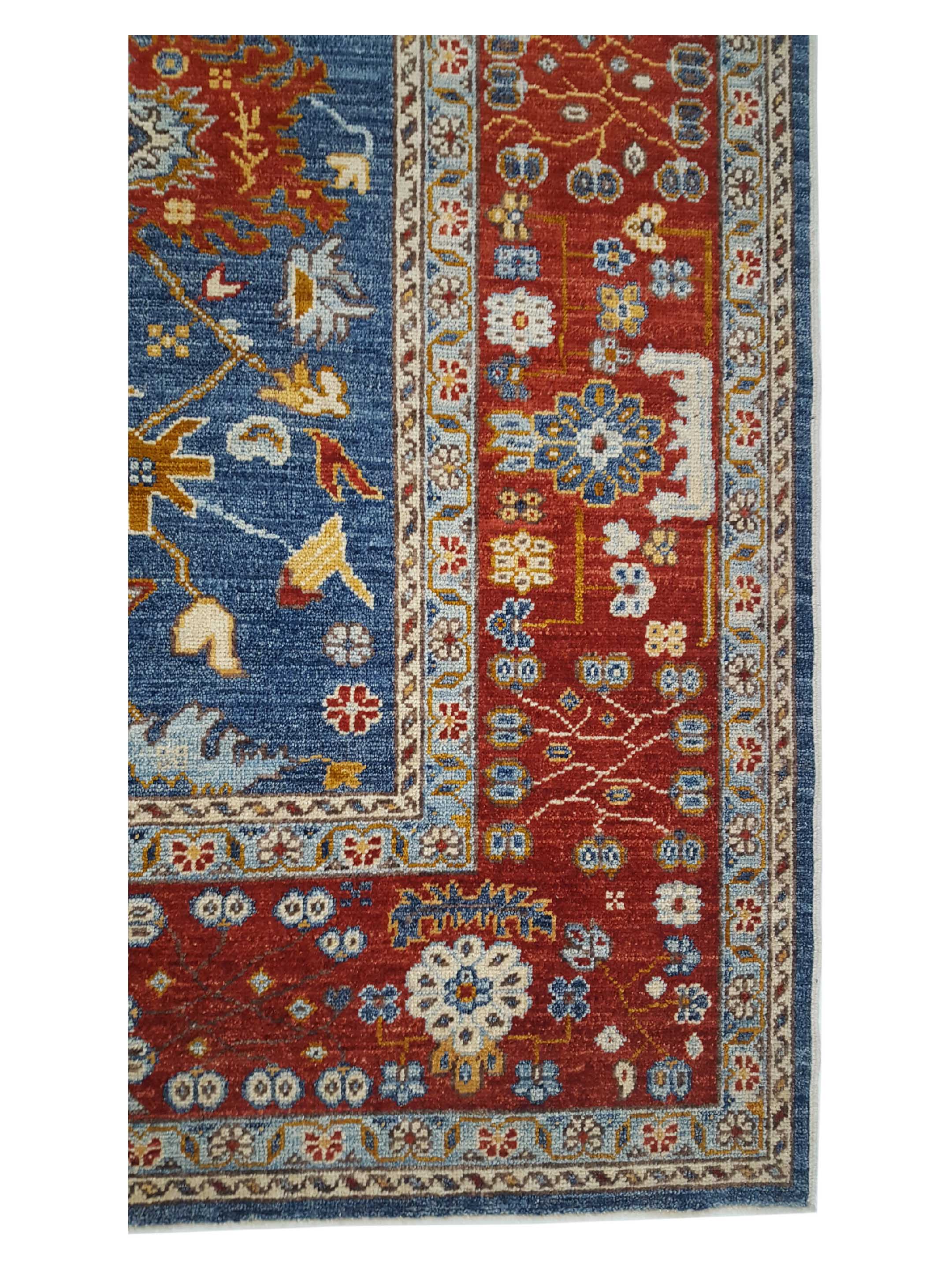 Ushak Wool Weft Hand Knotted Blue 8x10 - Image 4 of 6