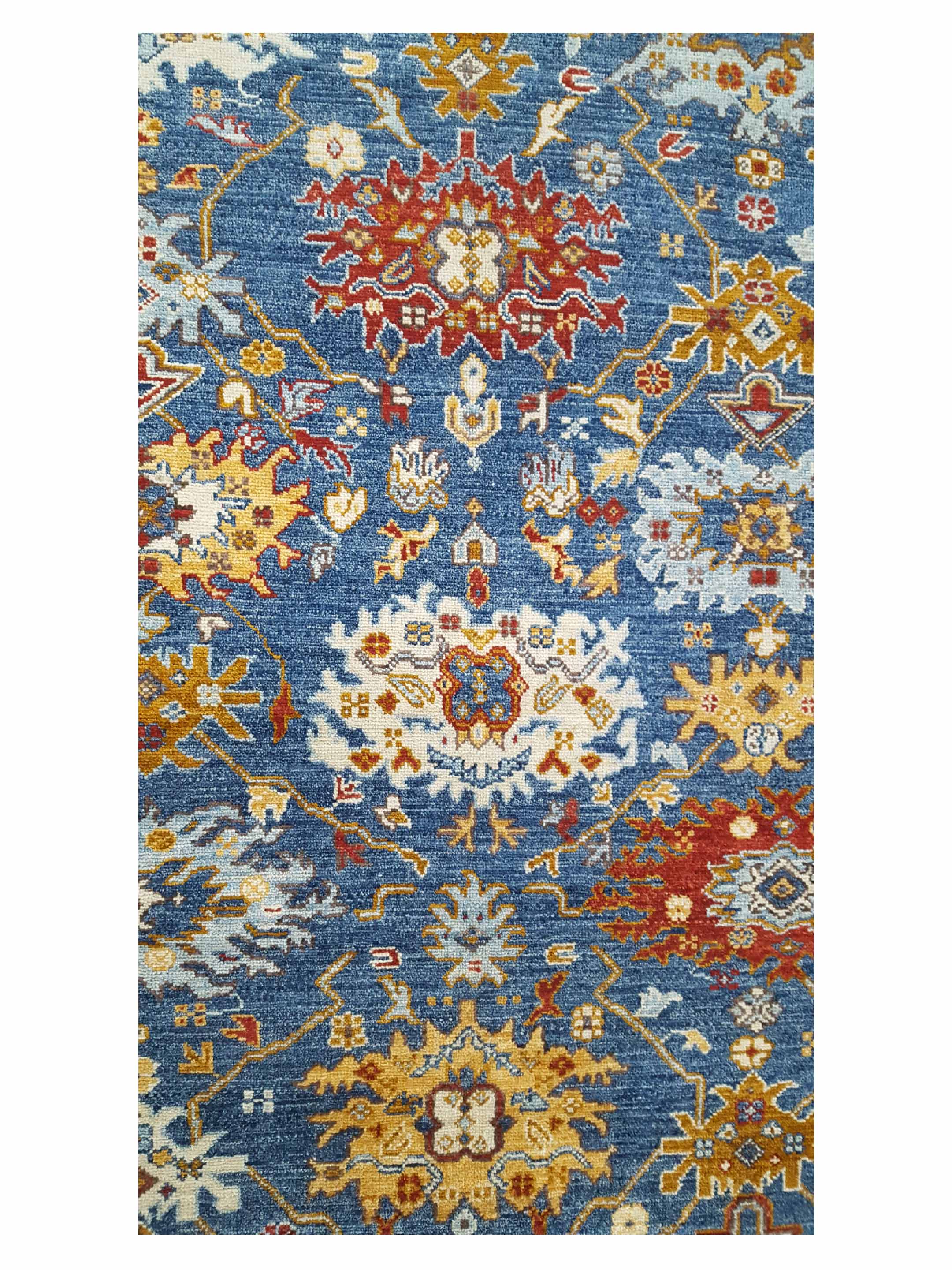 Ushak Wool Weft Hand Knotted Blue 8x10 - Image 5 of 6