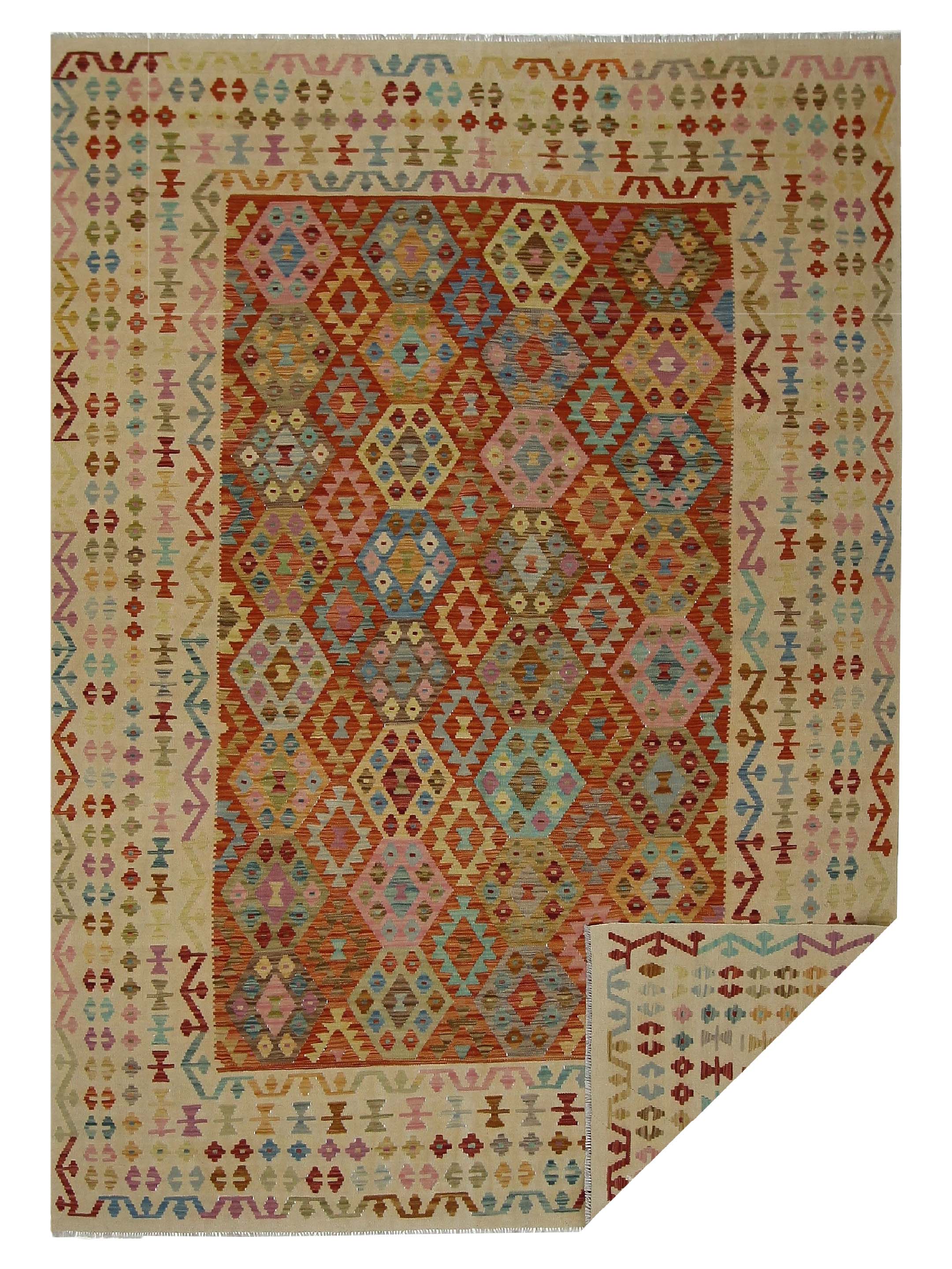 Kilim Hand Woven Multi 8x11 - Image 6 of 6