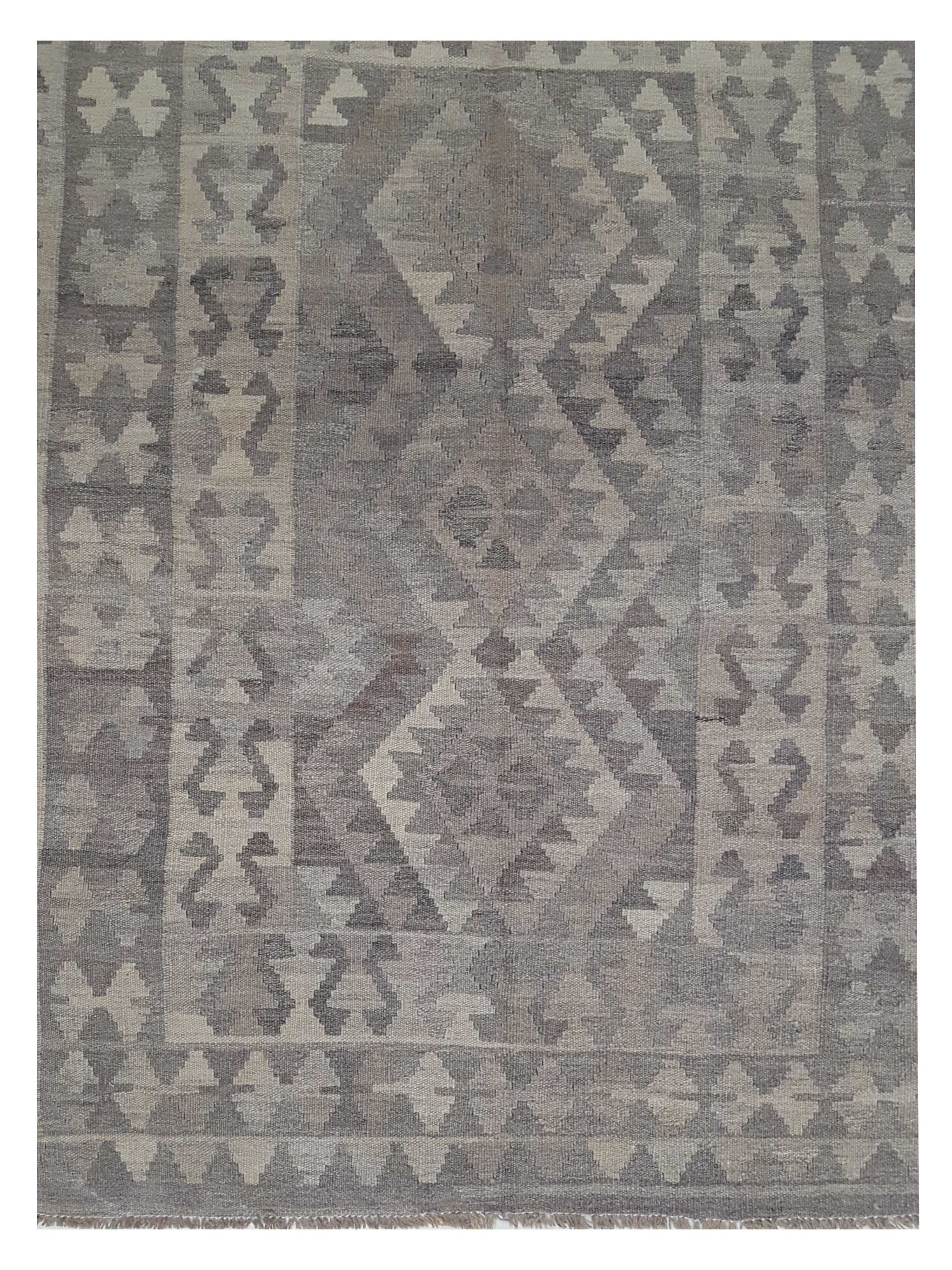 Kilim Hand Woven Beige 3x5 - Image 4 of 6