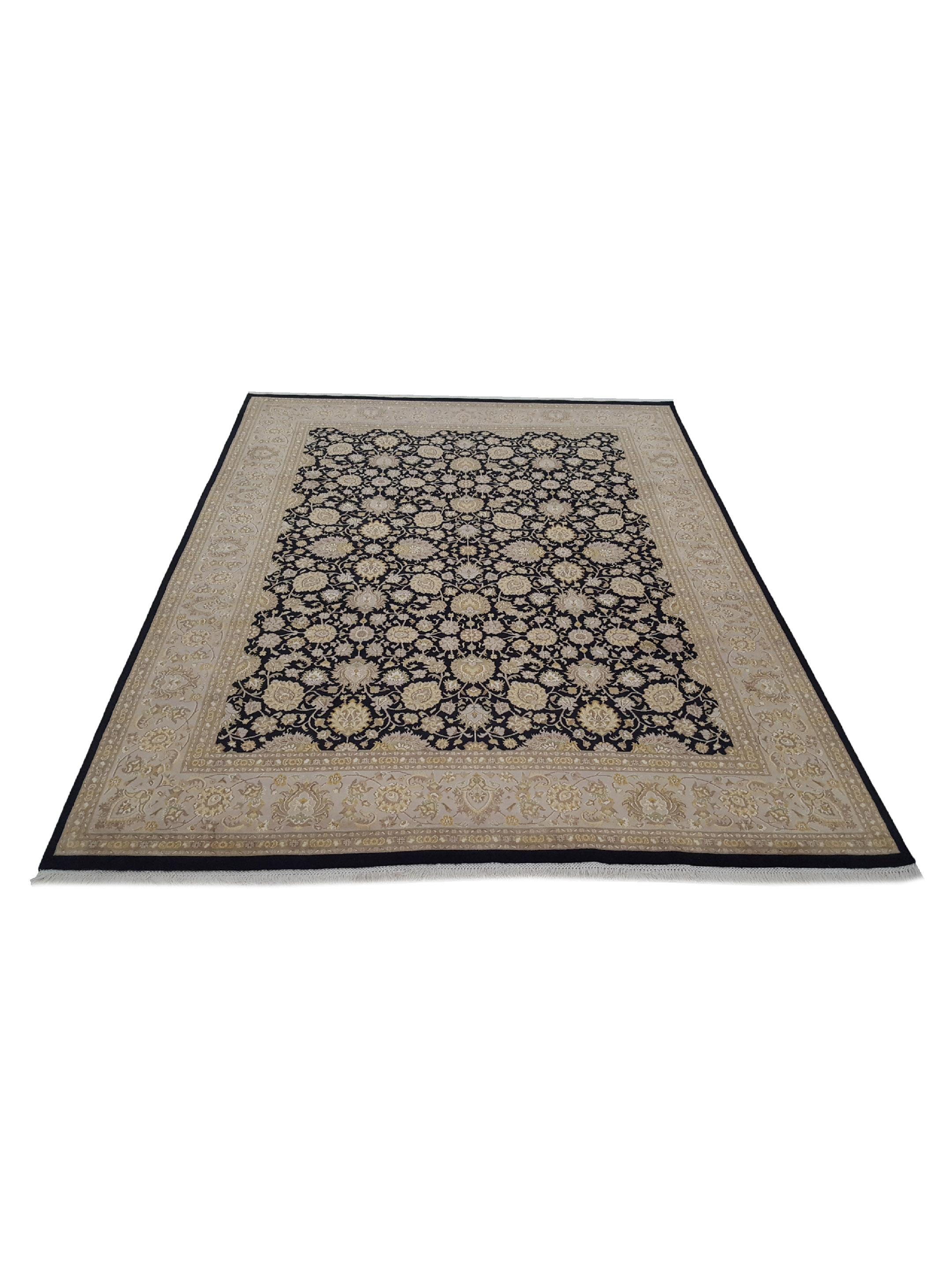 Kashan-Pk Hand Knotted Black 9x12 - Image 2 of 6