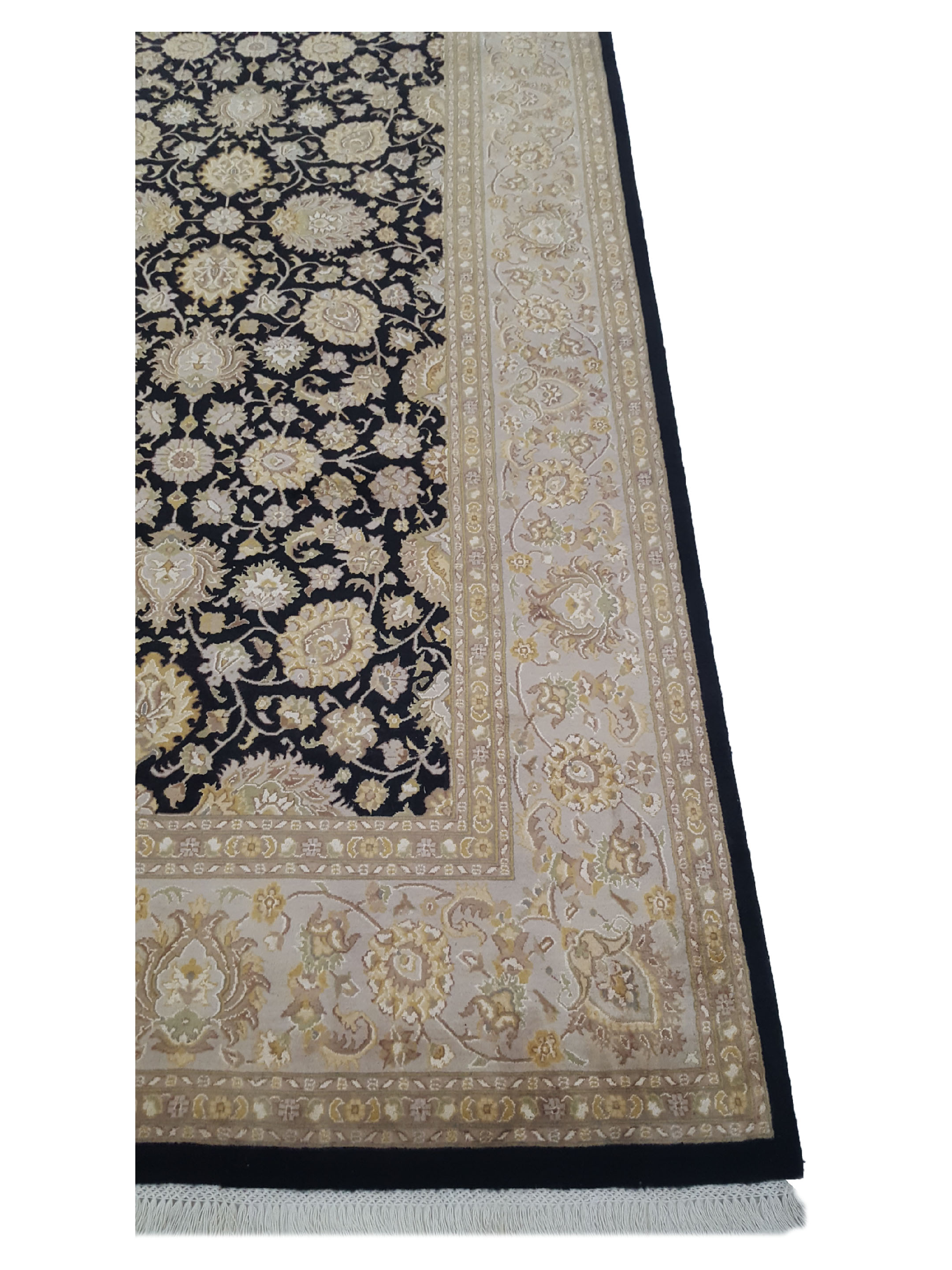 Kashan-Pk Hand Knotted Black 9x12 - Image 4 of 6