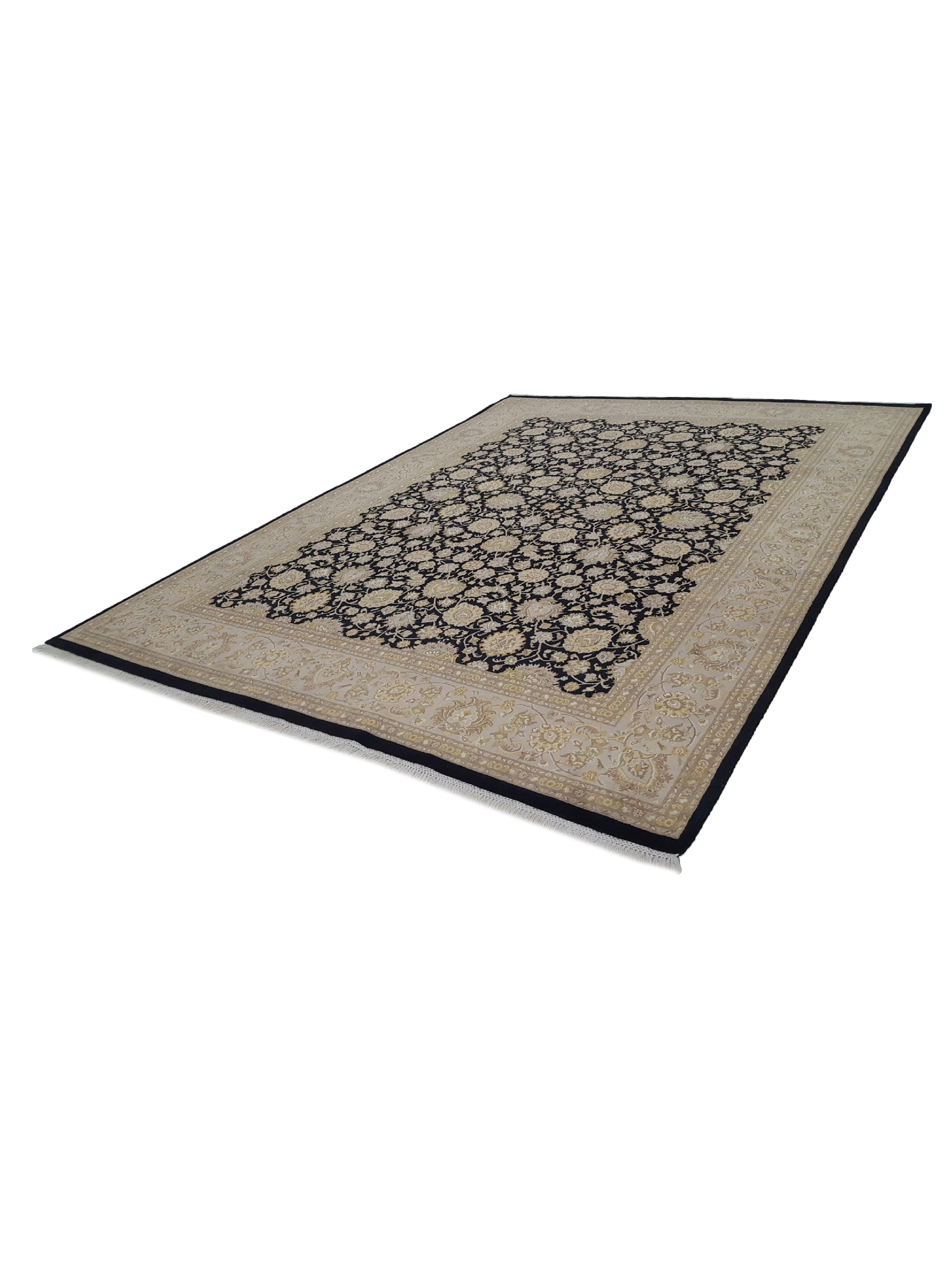 Kashan-Pk Hand Knotted Black 9x12 - Image 6 of 6