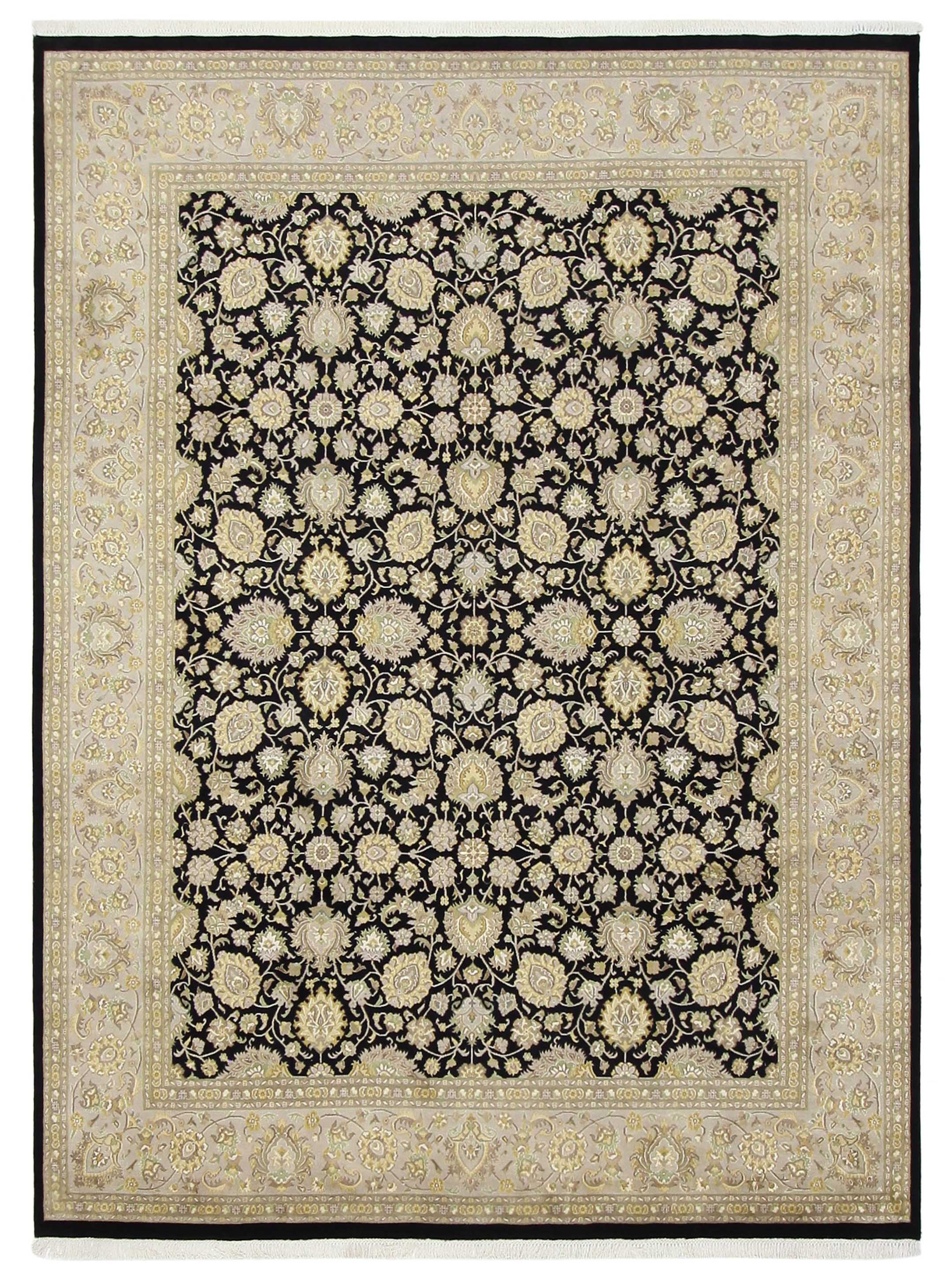 Kashan-Pk Hand Knotted Black 9x12