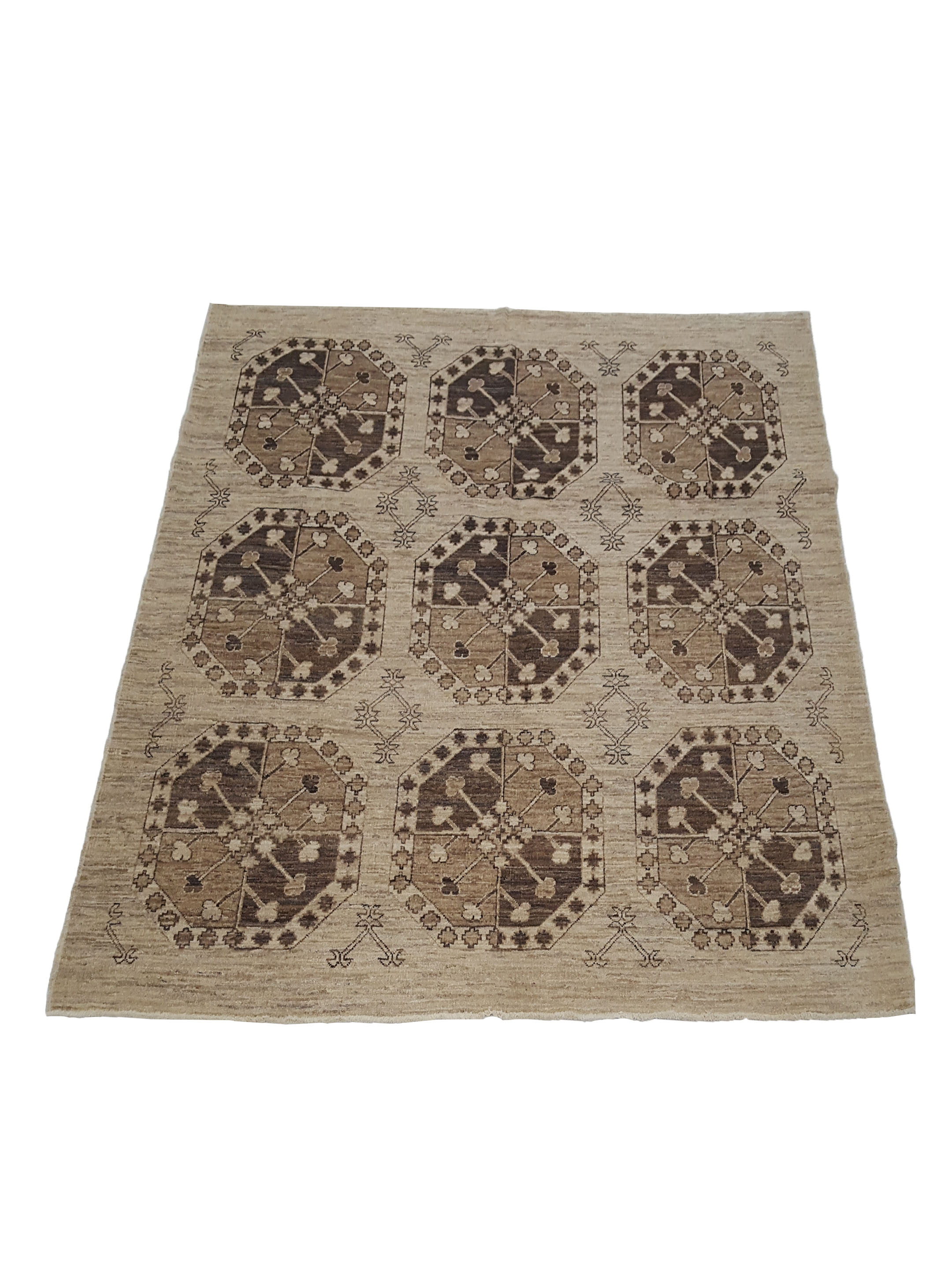 Tekke Hand Knotted Ivory 6x6 - Image 2 of 6