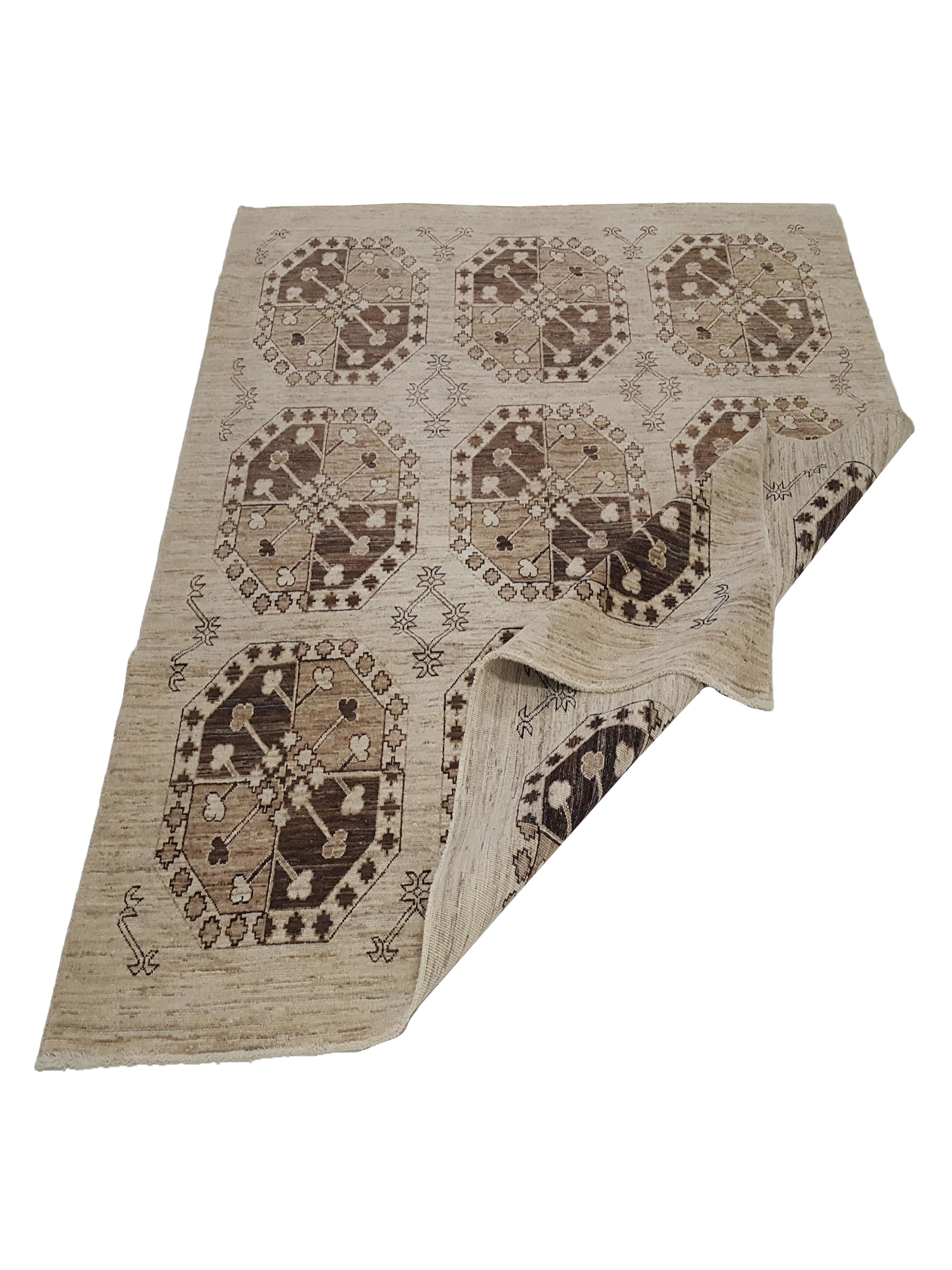 Tekke Hand Knotted Ivory 6x6 - Image 3 of 6