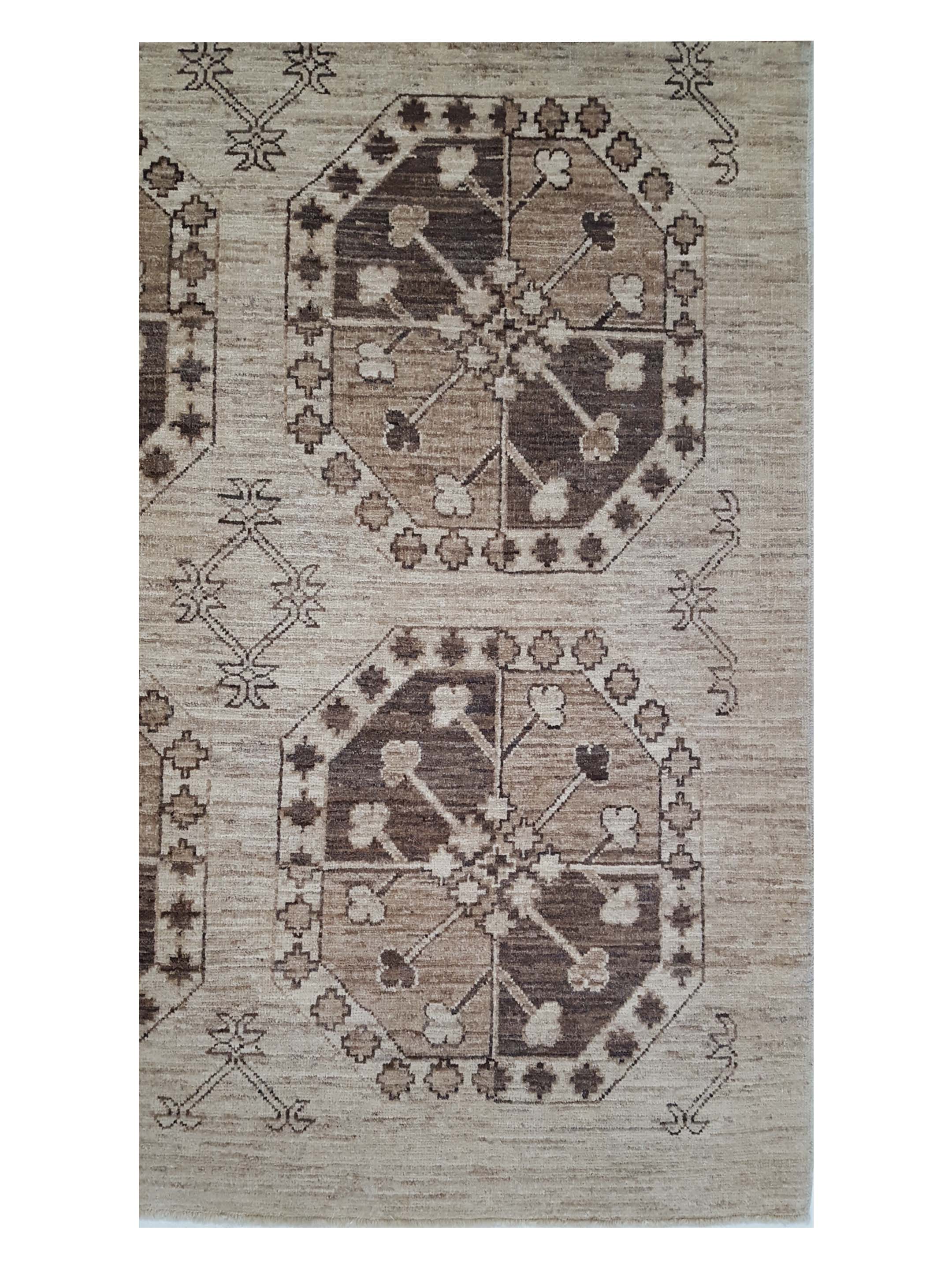 Tekke Hand Knotted Ivory 6x6 - Image 4 of 6