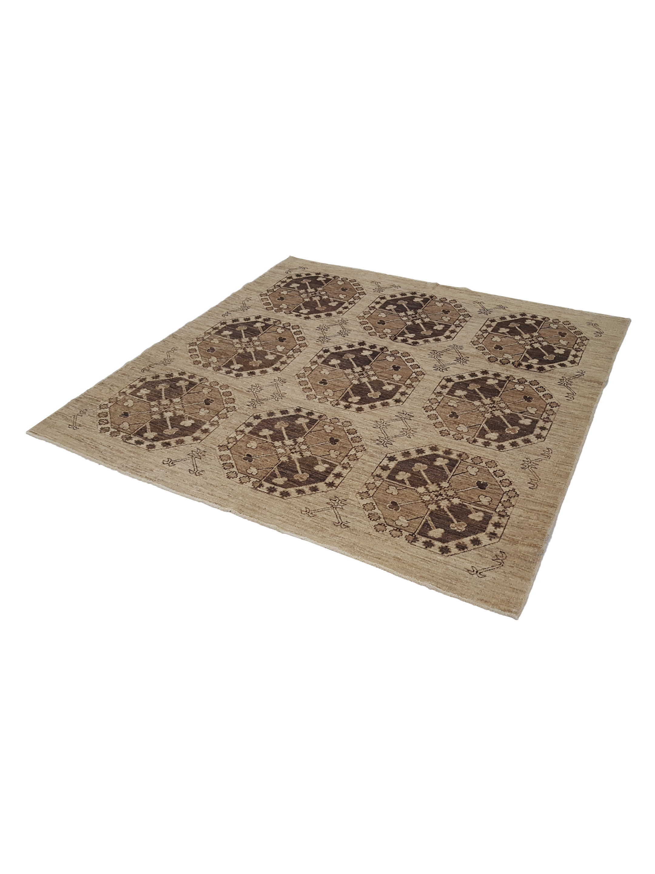 Tekke Hand Knotted Ivory 6x6 - Image 6 of 6