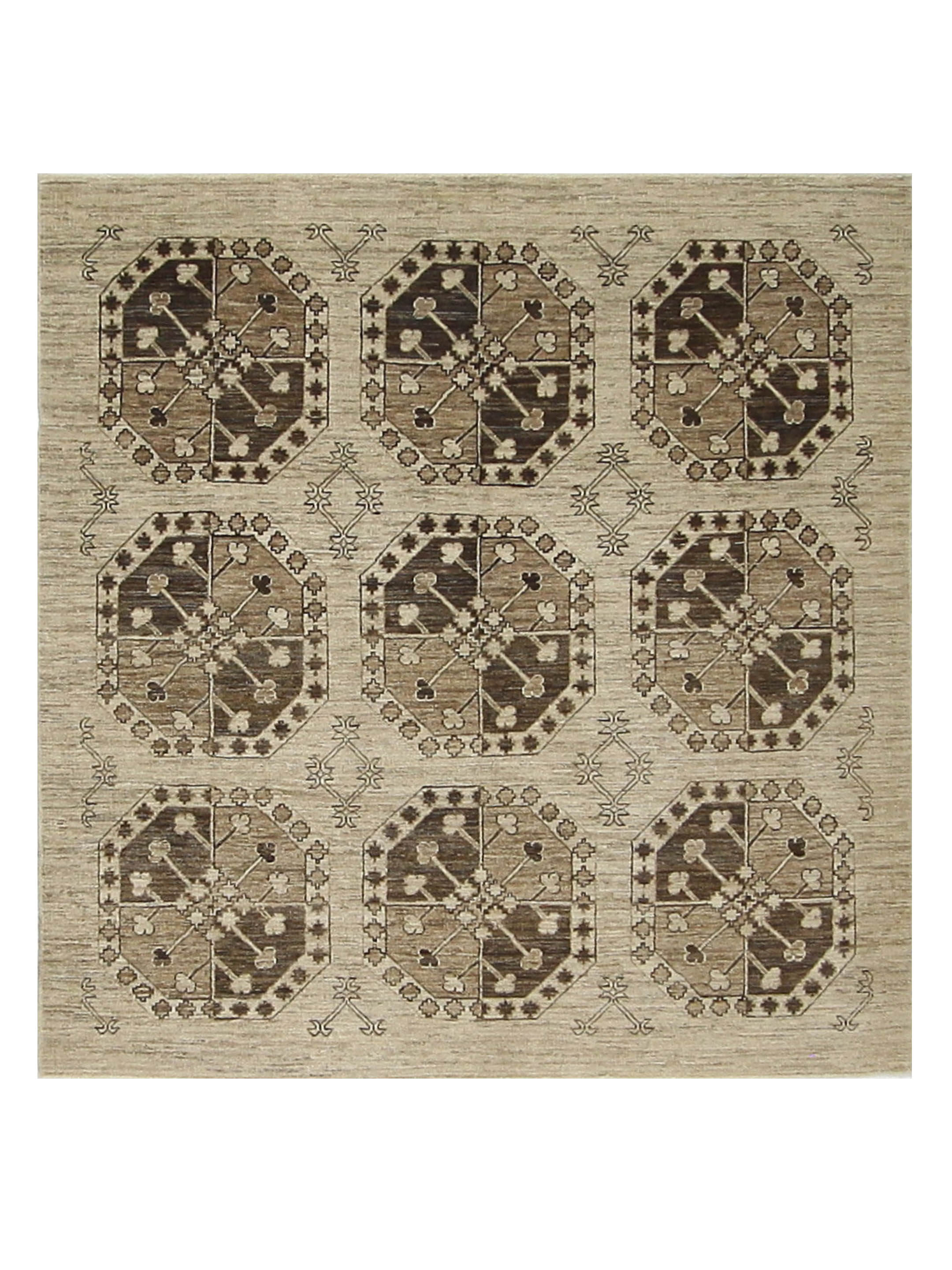 Tekke Hand Knotted Ivory 6x6