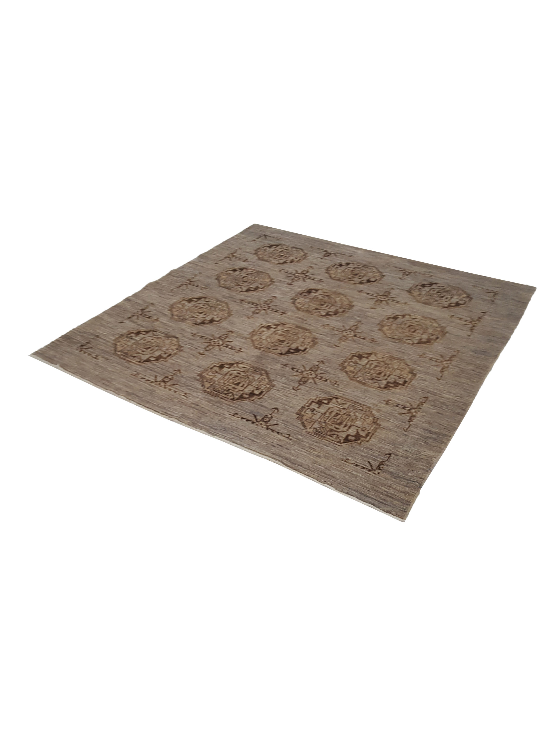 Tekke Hand Knotted Grey 6x6 - Image 5 of 5