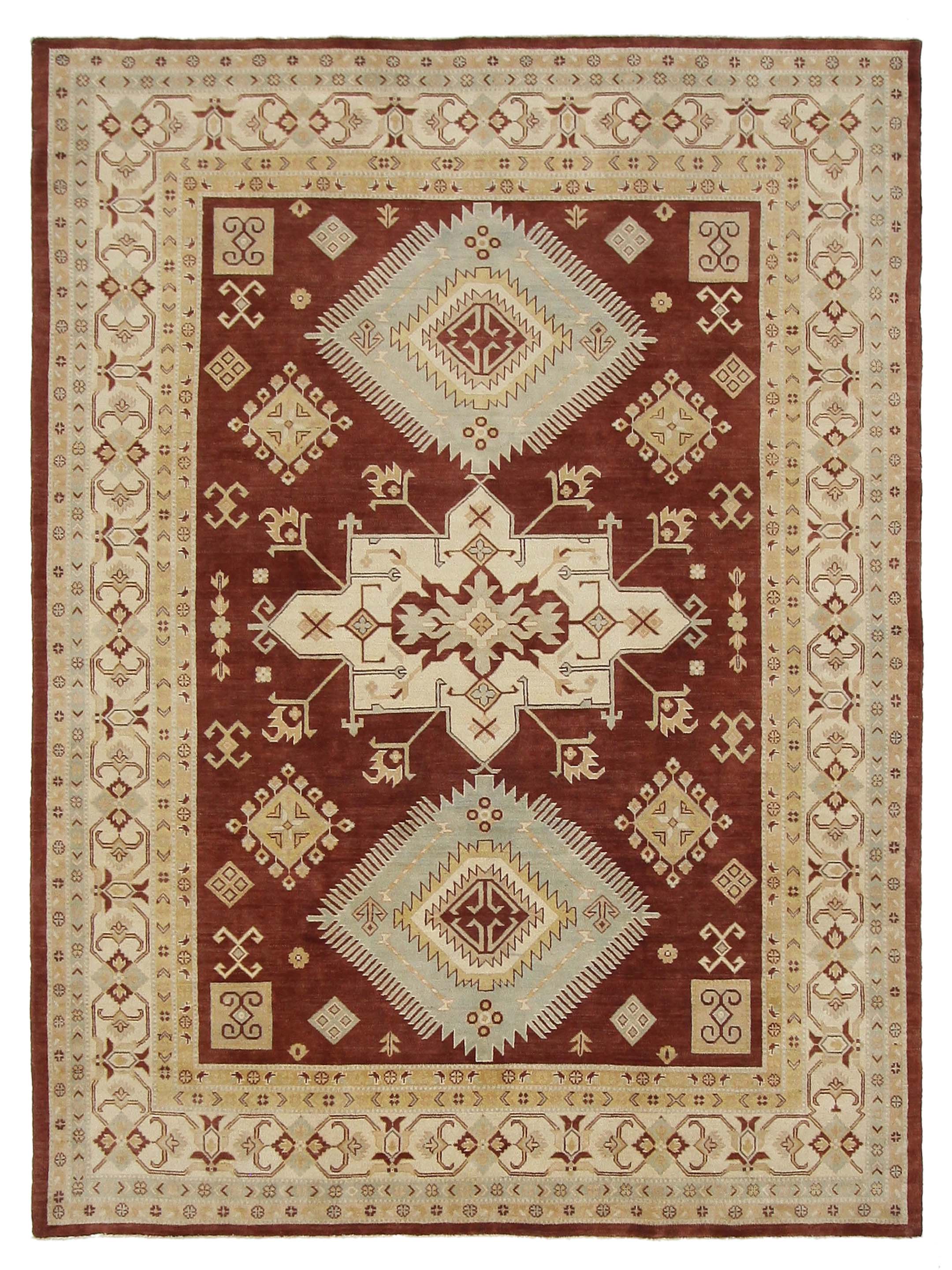 Kazak Hand Knotted Brown 9x12
