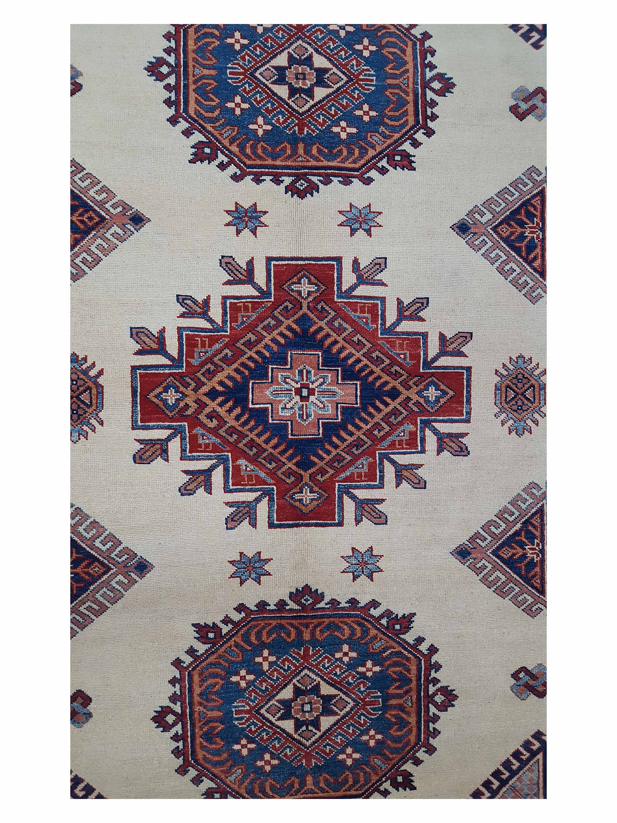 Kazak Hand Knotted Ivory 6x9 - Image 5 of 6
