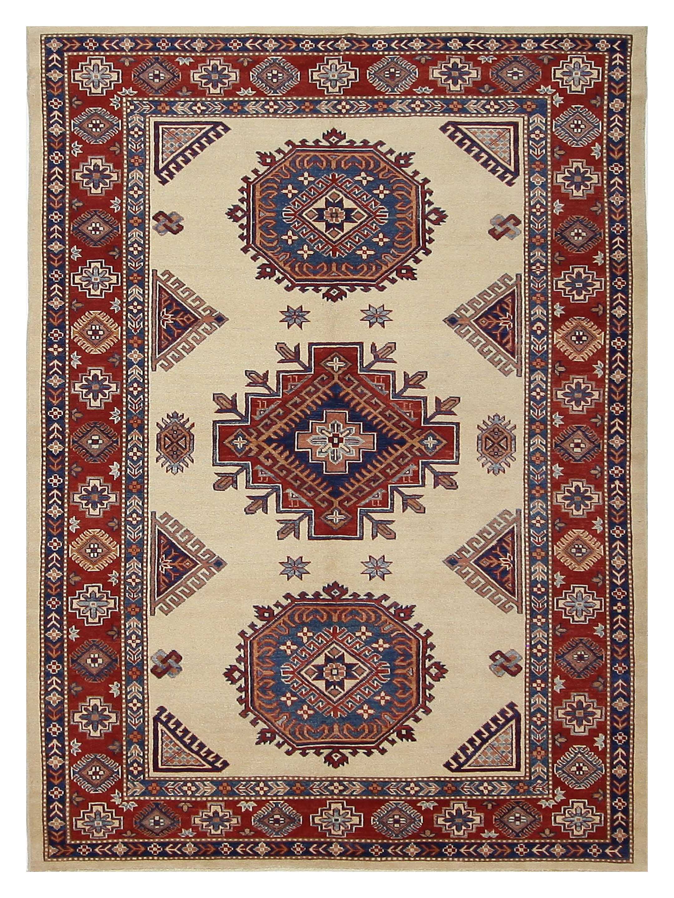 Kazak Hand Knotted Ivory 6x9