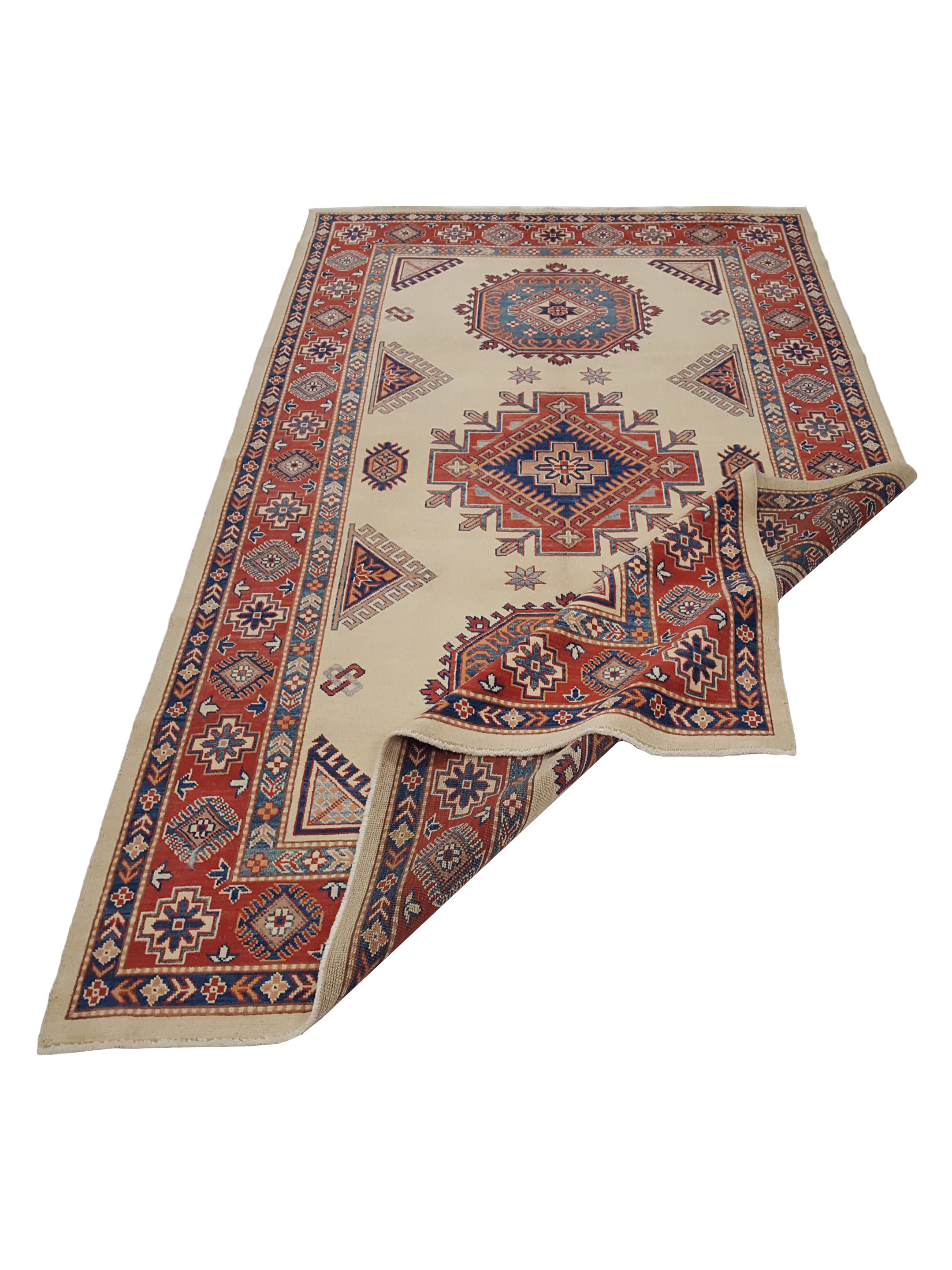 Kazak Hand Knotted Beige 6x9 - Image 3 of 6
