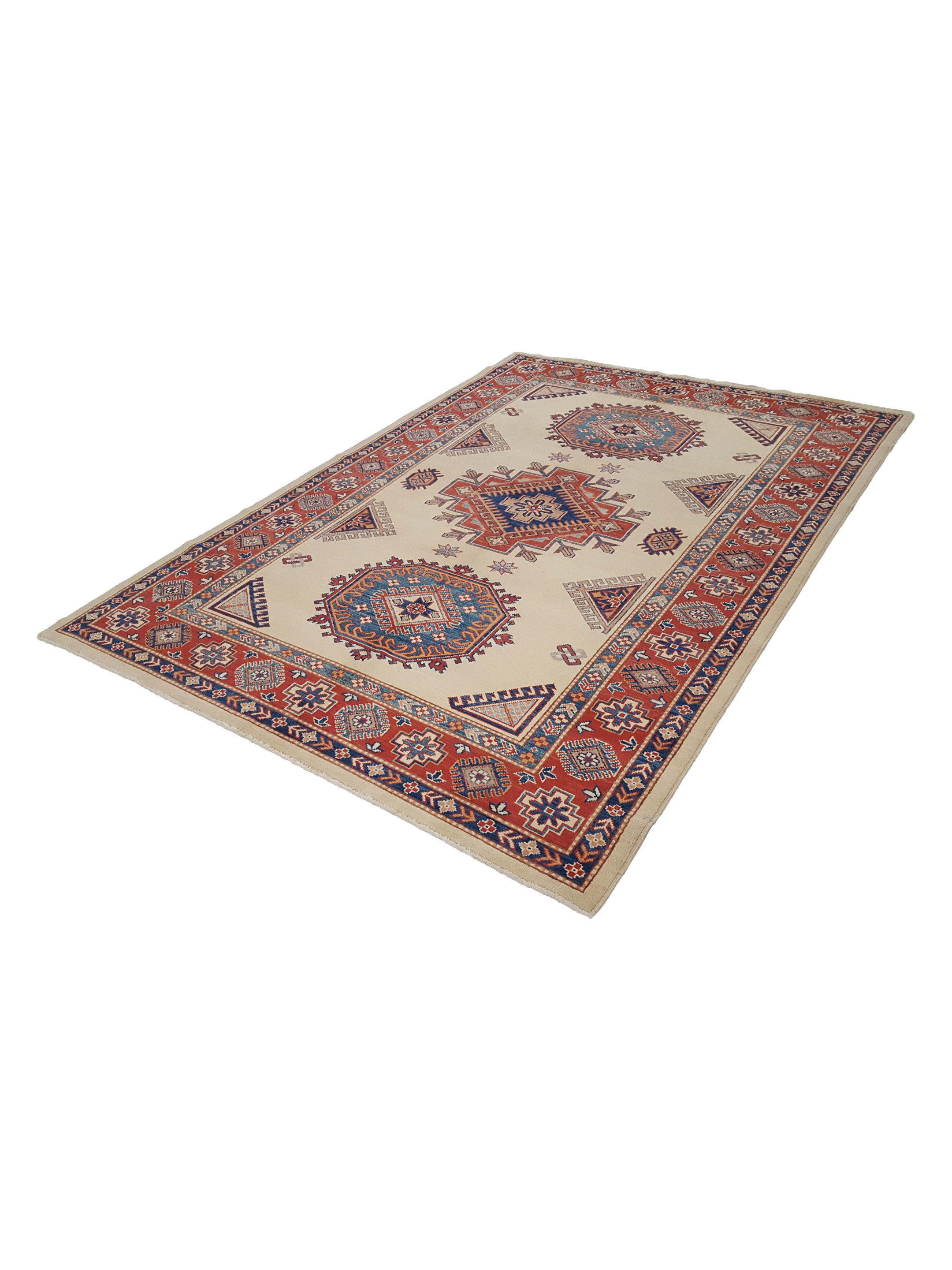 Kazak Hand Knotted Beige 6x9 - Image 6 of 6