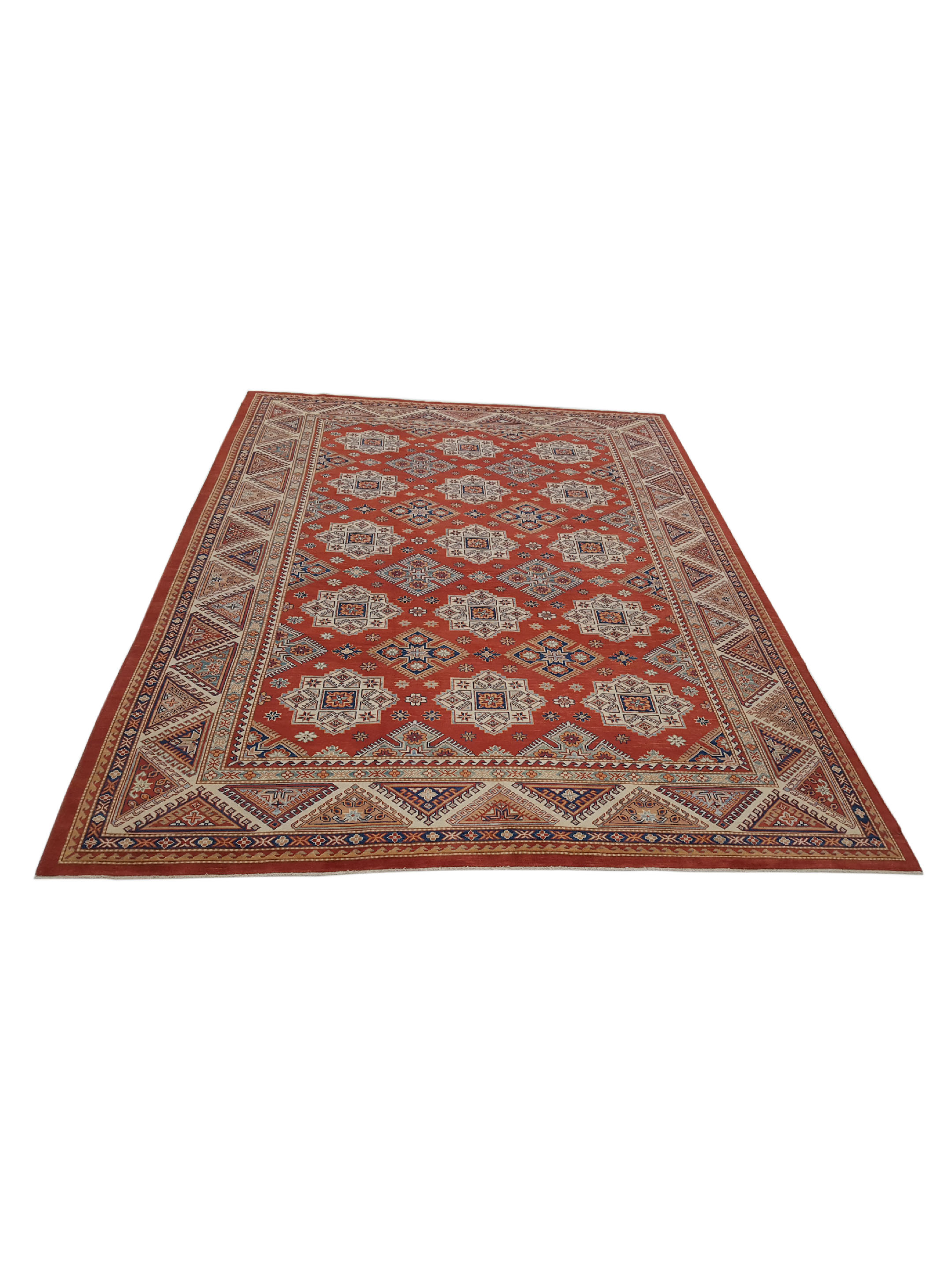 Kazak Hand Knotted Red 10x14 - Image 2 of 6