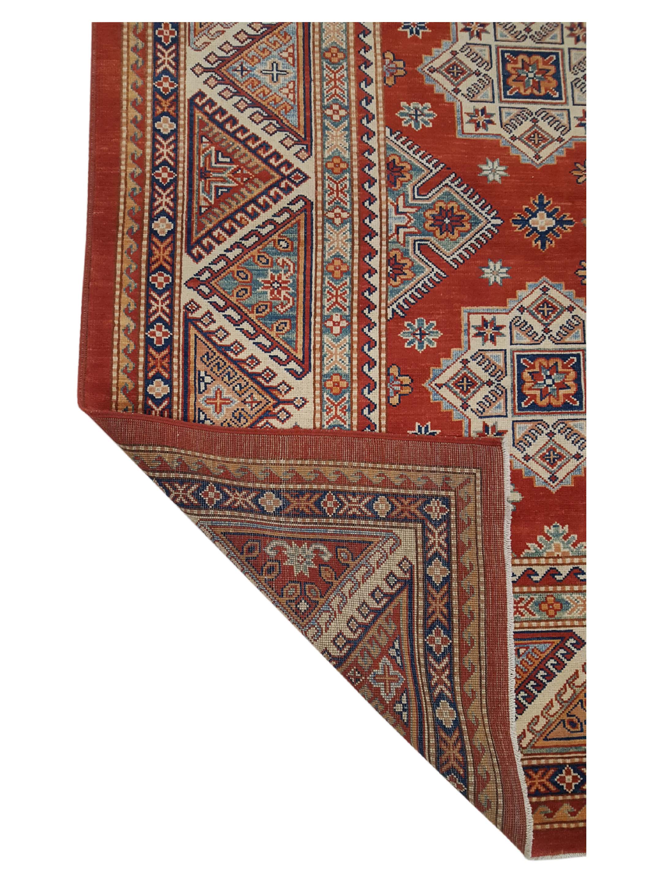 Kazak Hand Knotted Red 10x14 - Image 3 of 6