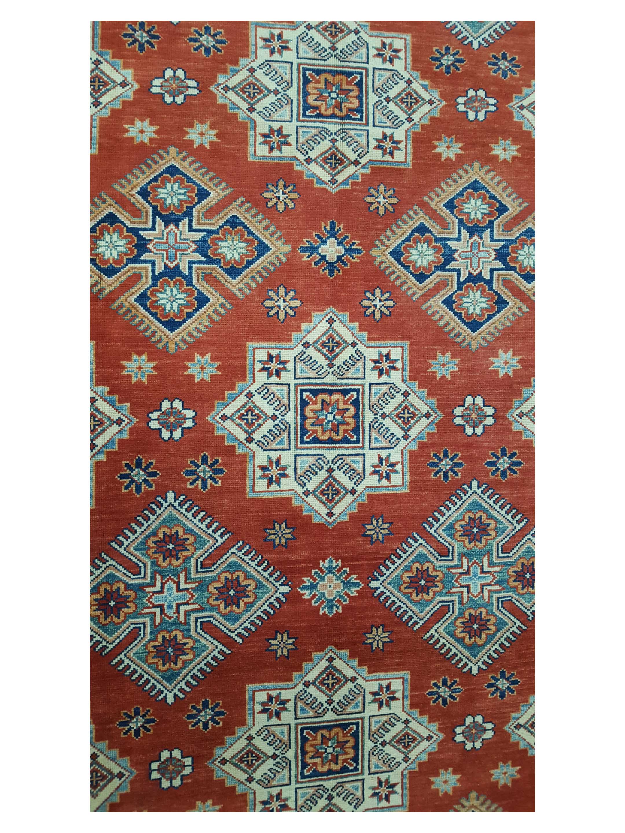 Kazak Hand Knotted Red 10x14 - Image 5 of 6